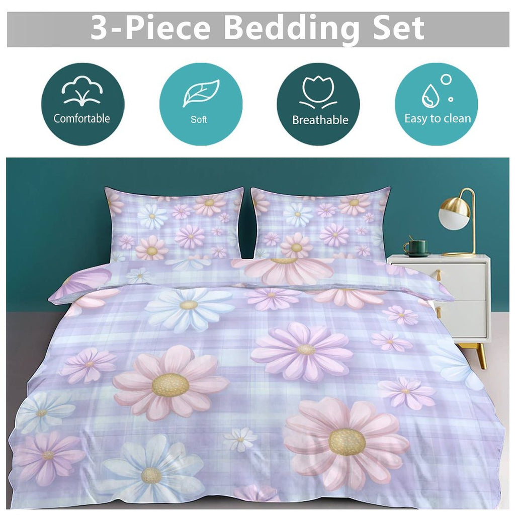 Queen 3-Piece Bedding Set-90"x90"/ 229x229cm