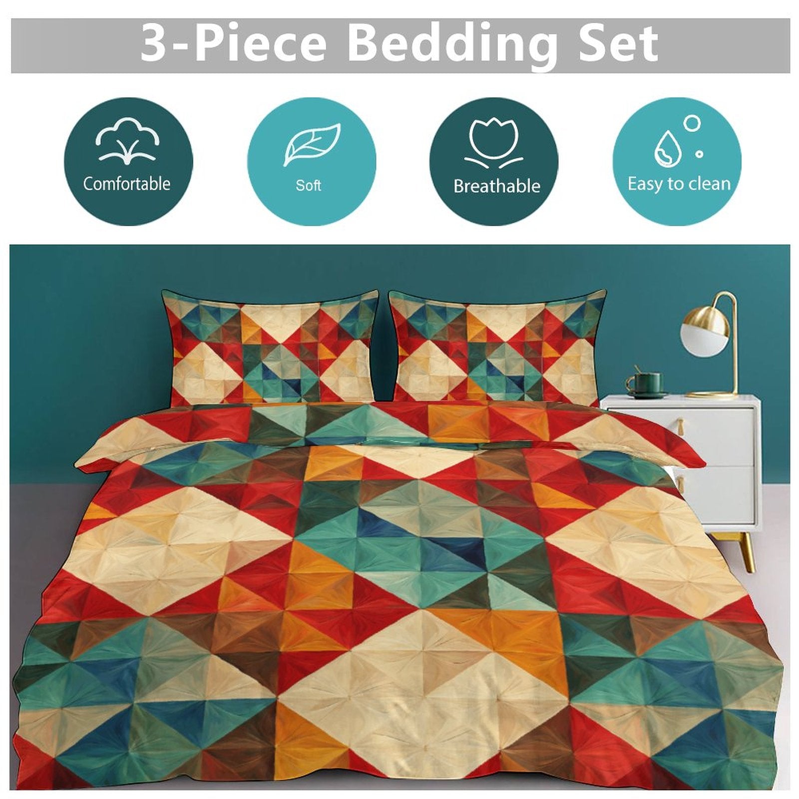 Full 3-Piece Bedding Set-86"×70"/ 218×177cm