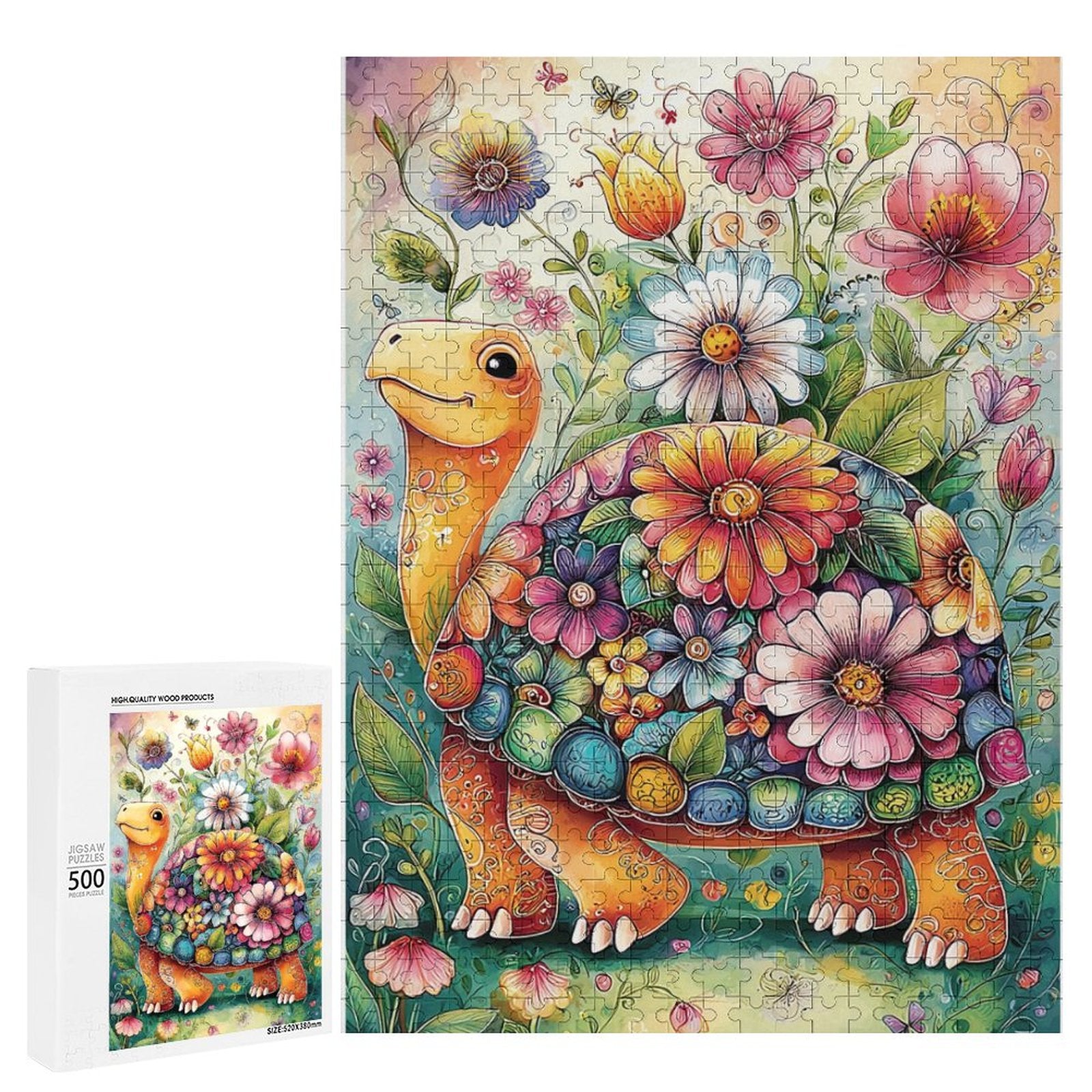 Colorful Turtle Wooden Puzzle
