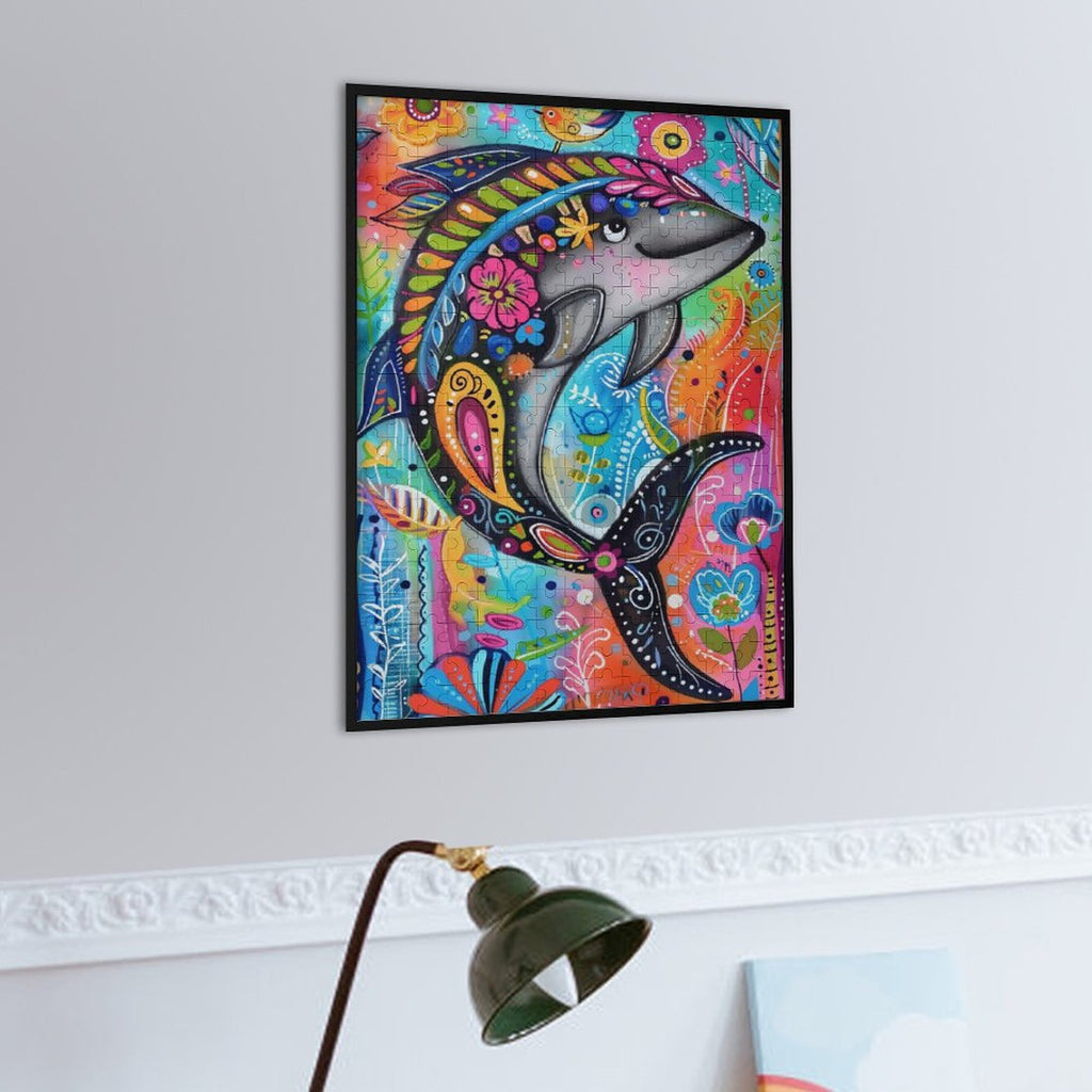 Floral Dolphin Wooden Puzzle