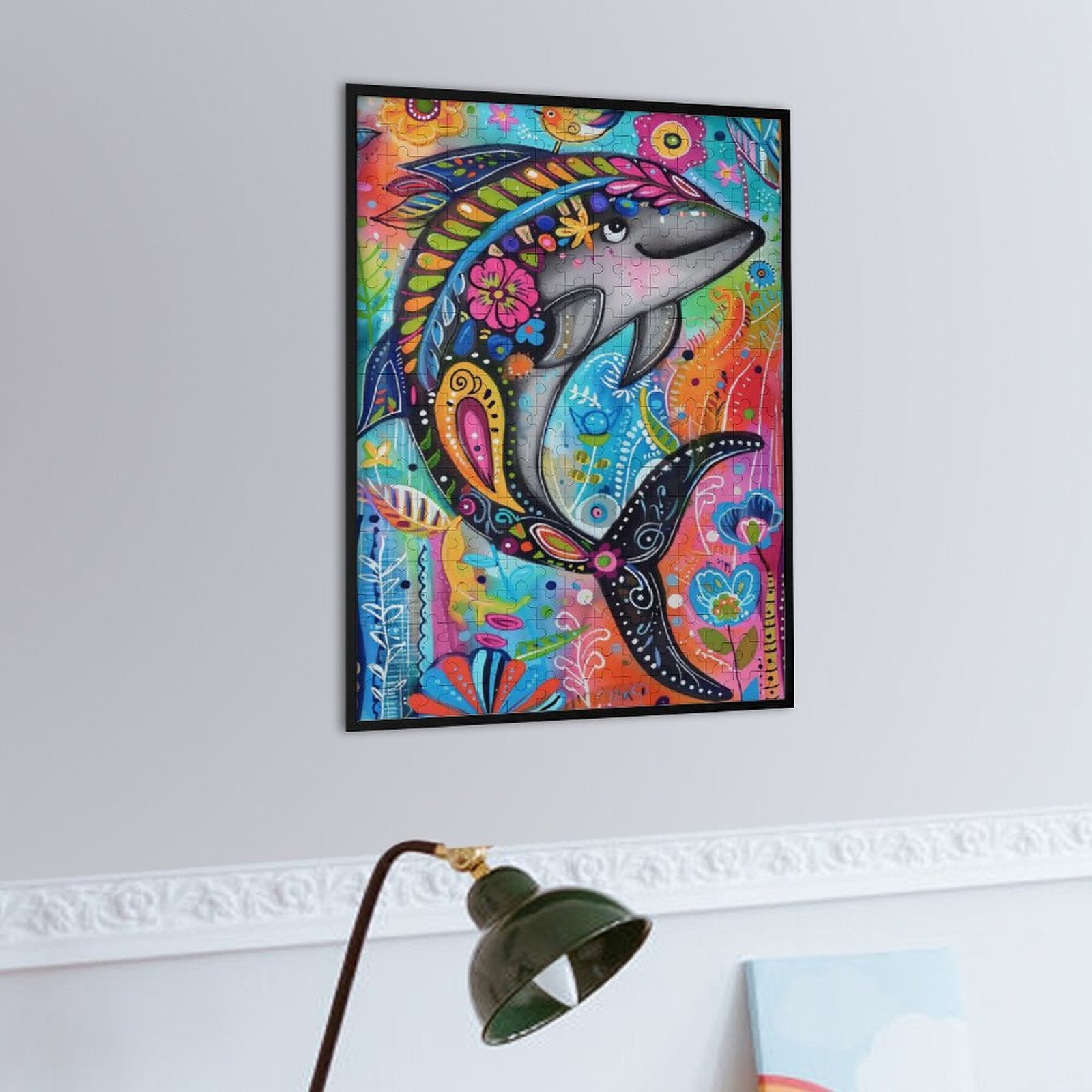 Floral Dolphin Wooden Puzzle