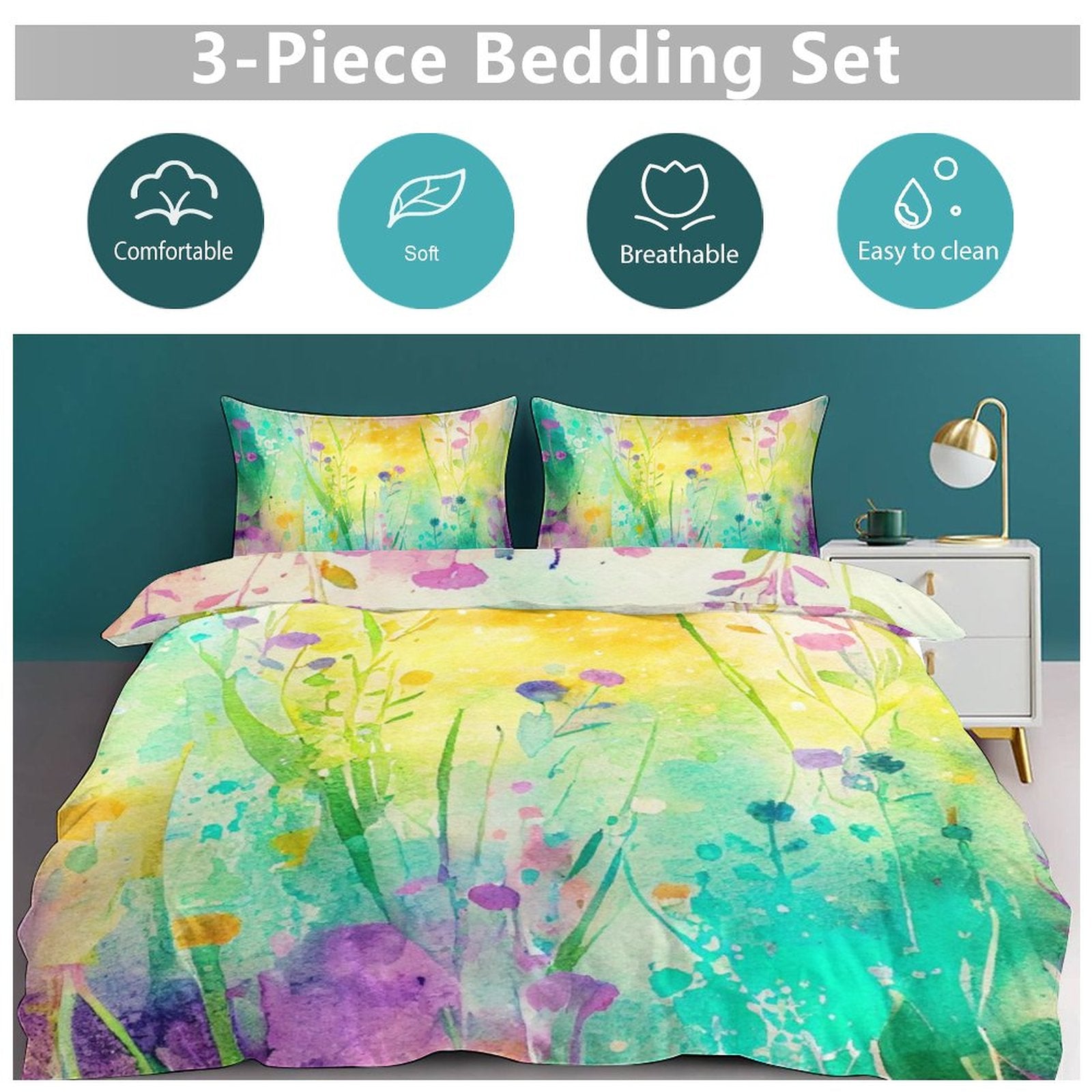 Full 3-Piece Bedding Set-86"×70"/ 218×177cm
