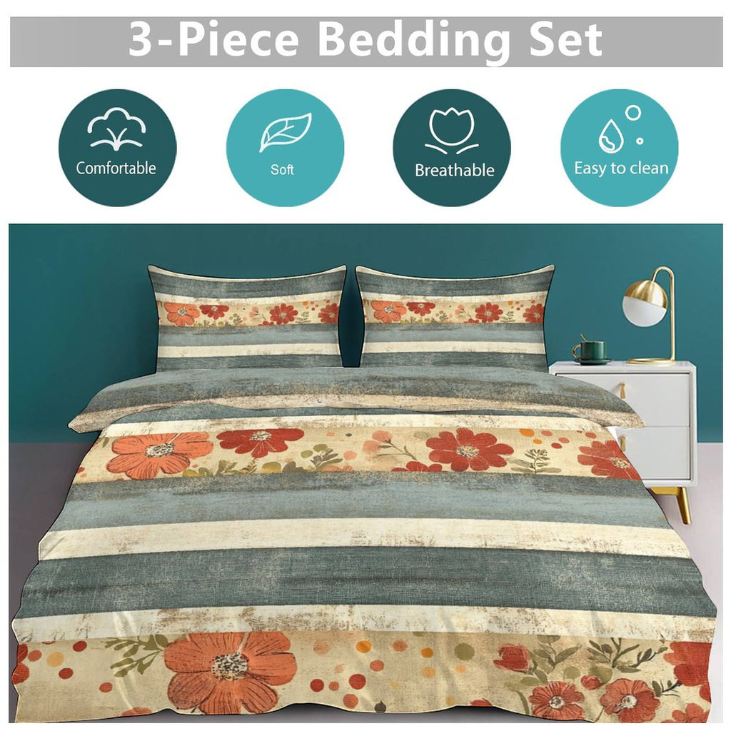 Queen 3-Piece Bedding Set-90"x90"/ 229x229cm
