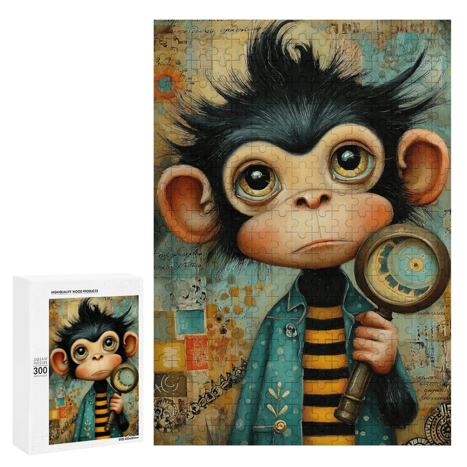 Inspector baby monkey Wooden Puzzle