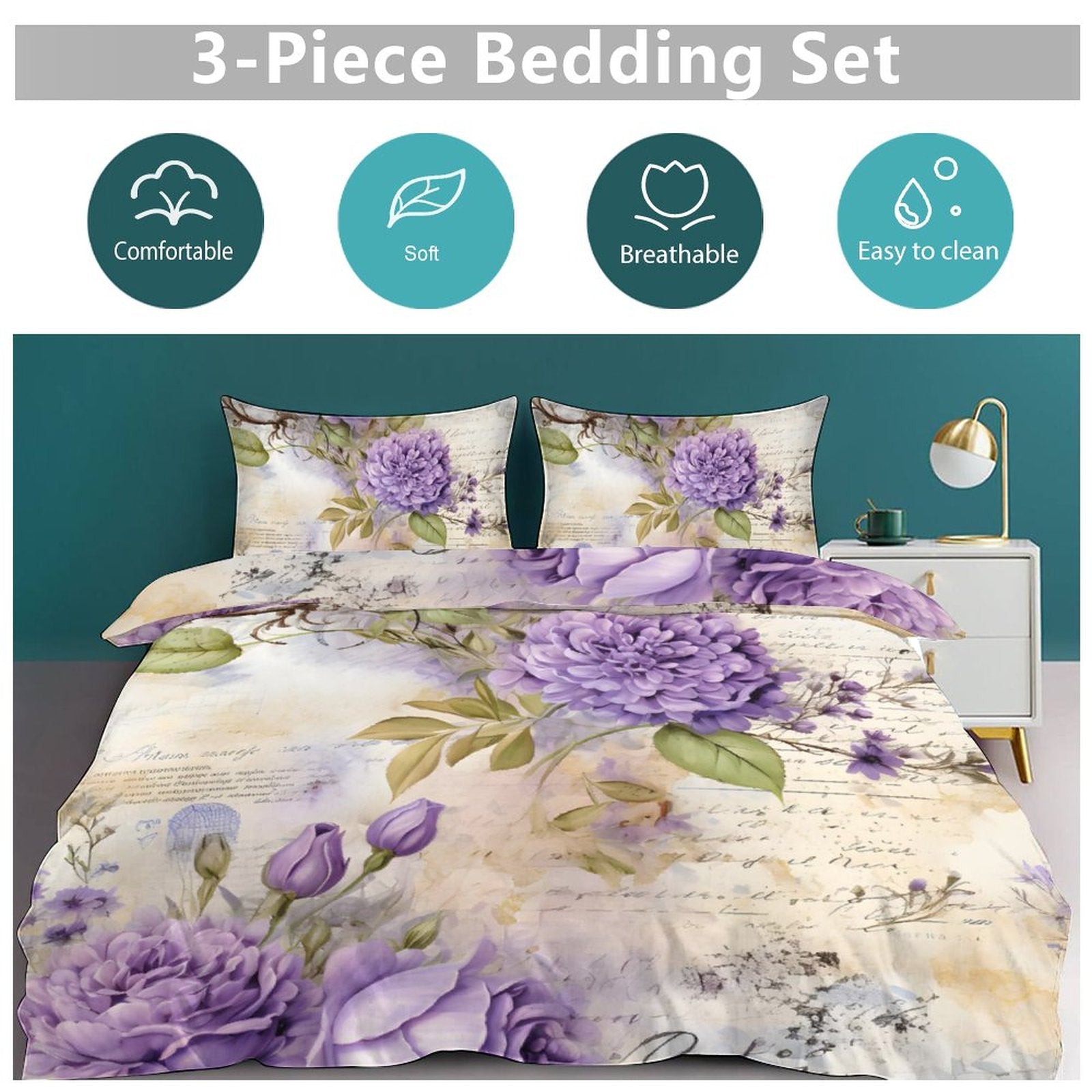 Full 3-Piece Bedding Set-86"×70"/ 218×177cm