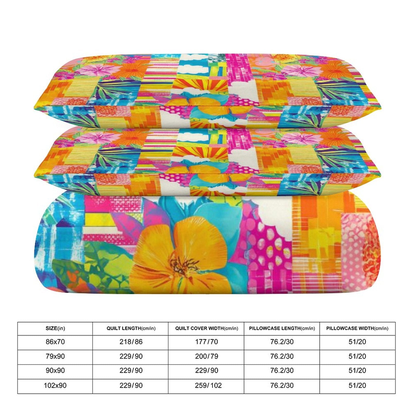 Queen 3-Piece Bedding Set-90"x90"/ 229x229cm