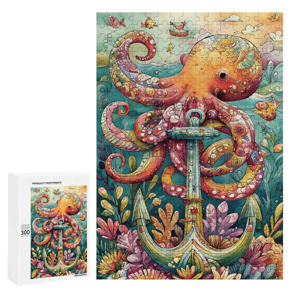 Colorful Octopus and anchor Wooden Puzzle