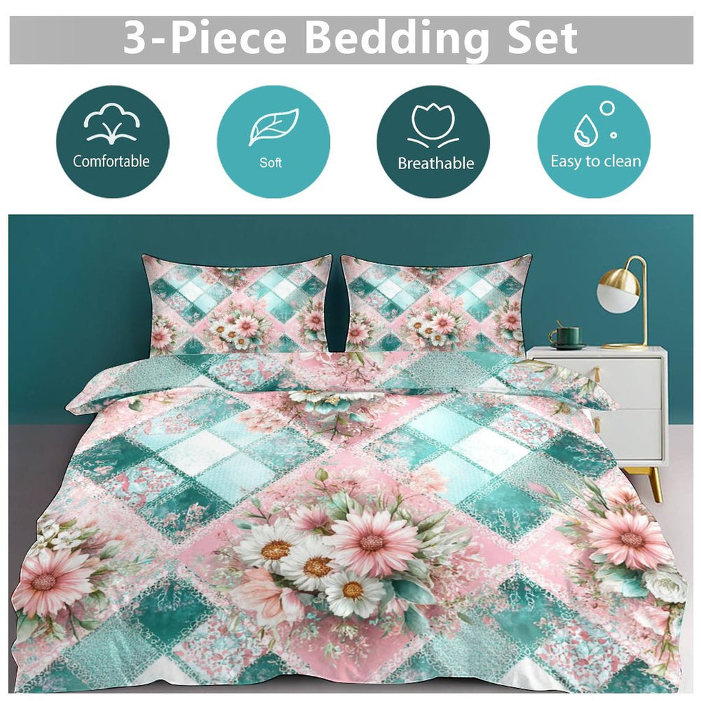 Queen 3-Piece Bedding Set-90"x90"/ 229x229cm