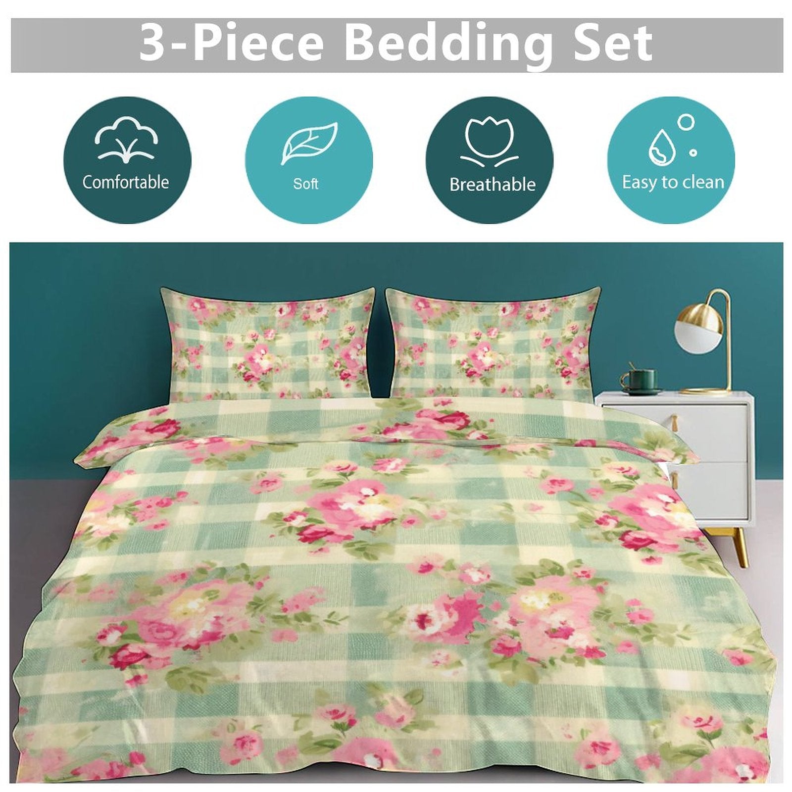 Full 3-Piece Bedding Set-86"×70"/ 218×177cm
