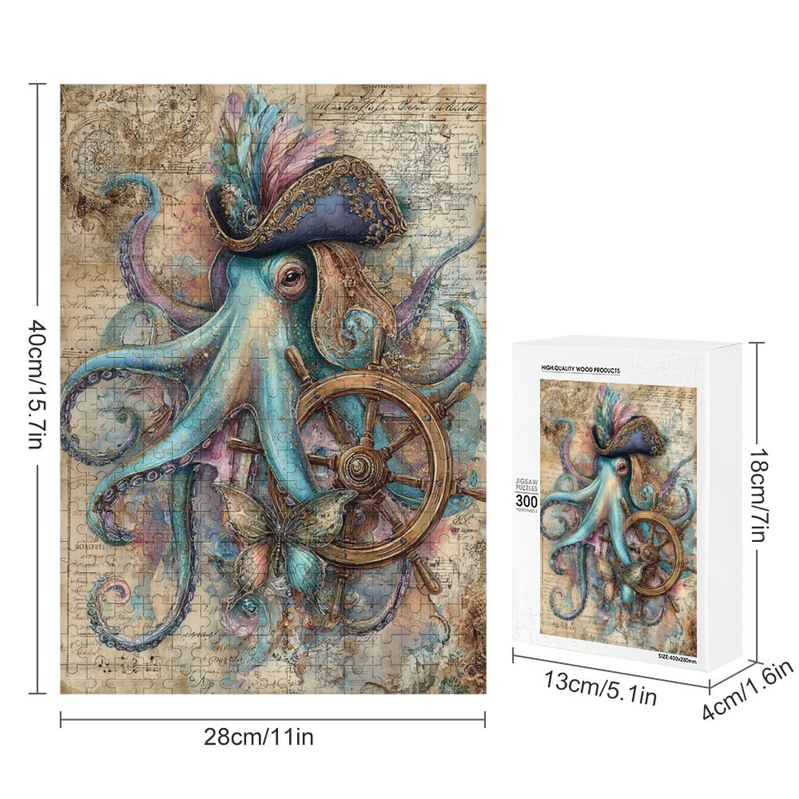 Captain Octopus Wooden Puzzle