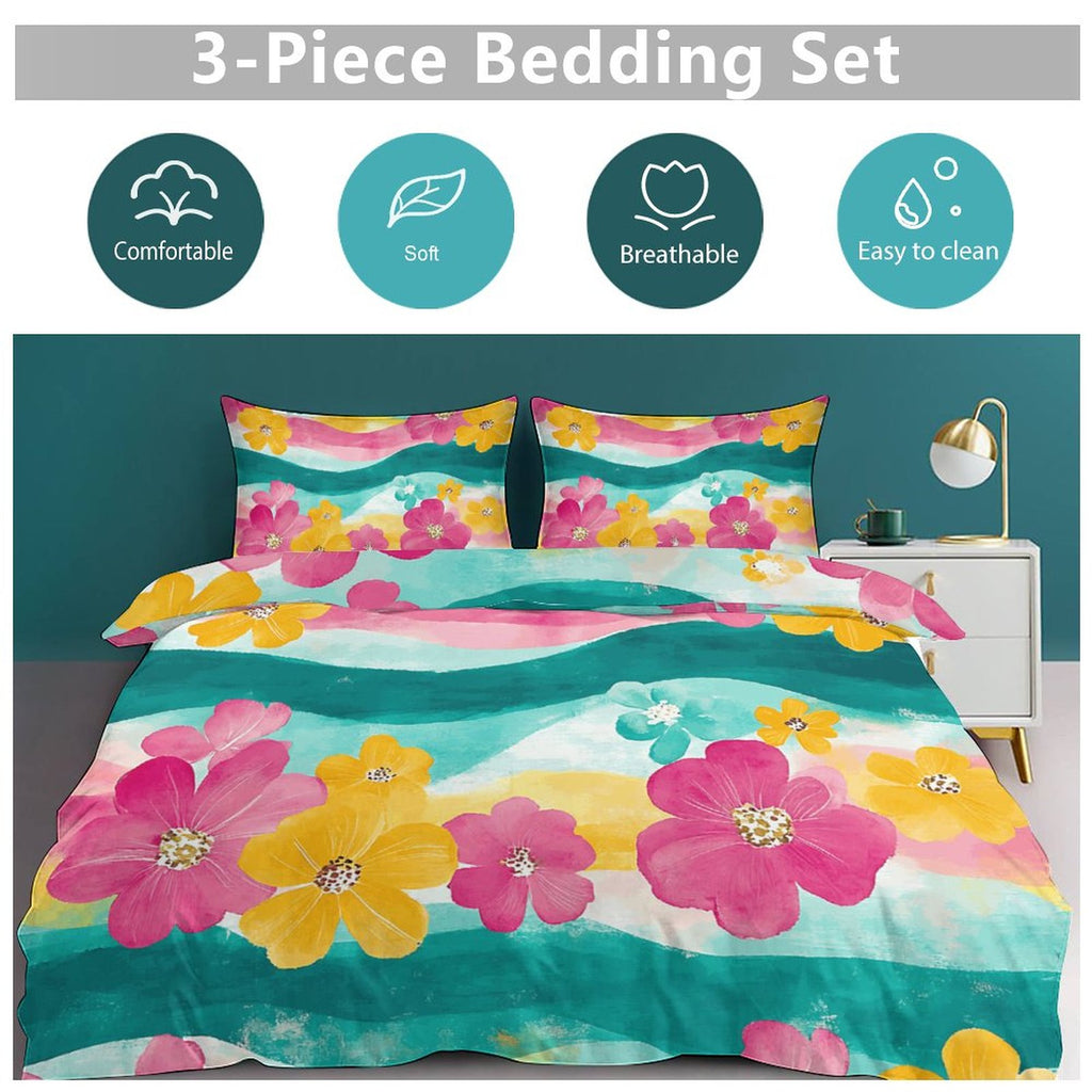 Queen 3-Piece Bedding Set-90"x90"/ 229x229cm