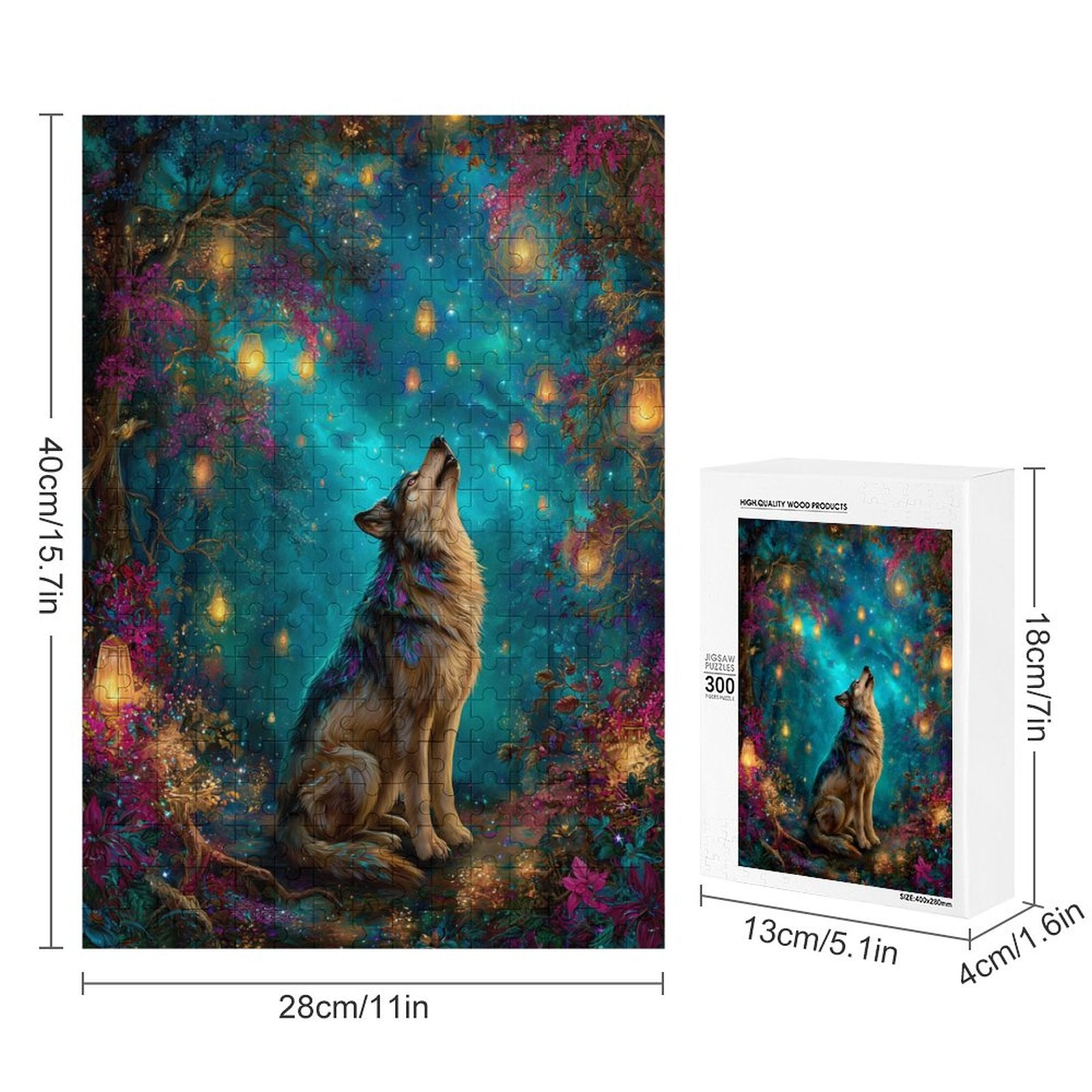 Iridescent Wolf Wooden Puzzle