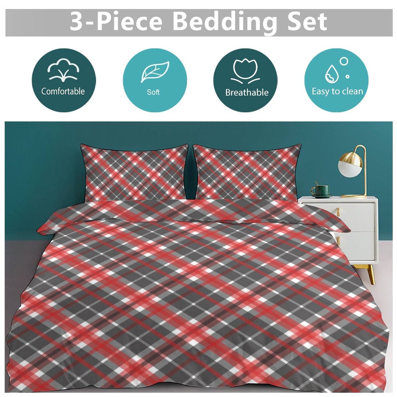 Full 3-Piece Bedding Set-86"×70"/ 218×177cm