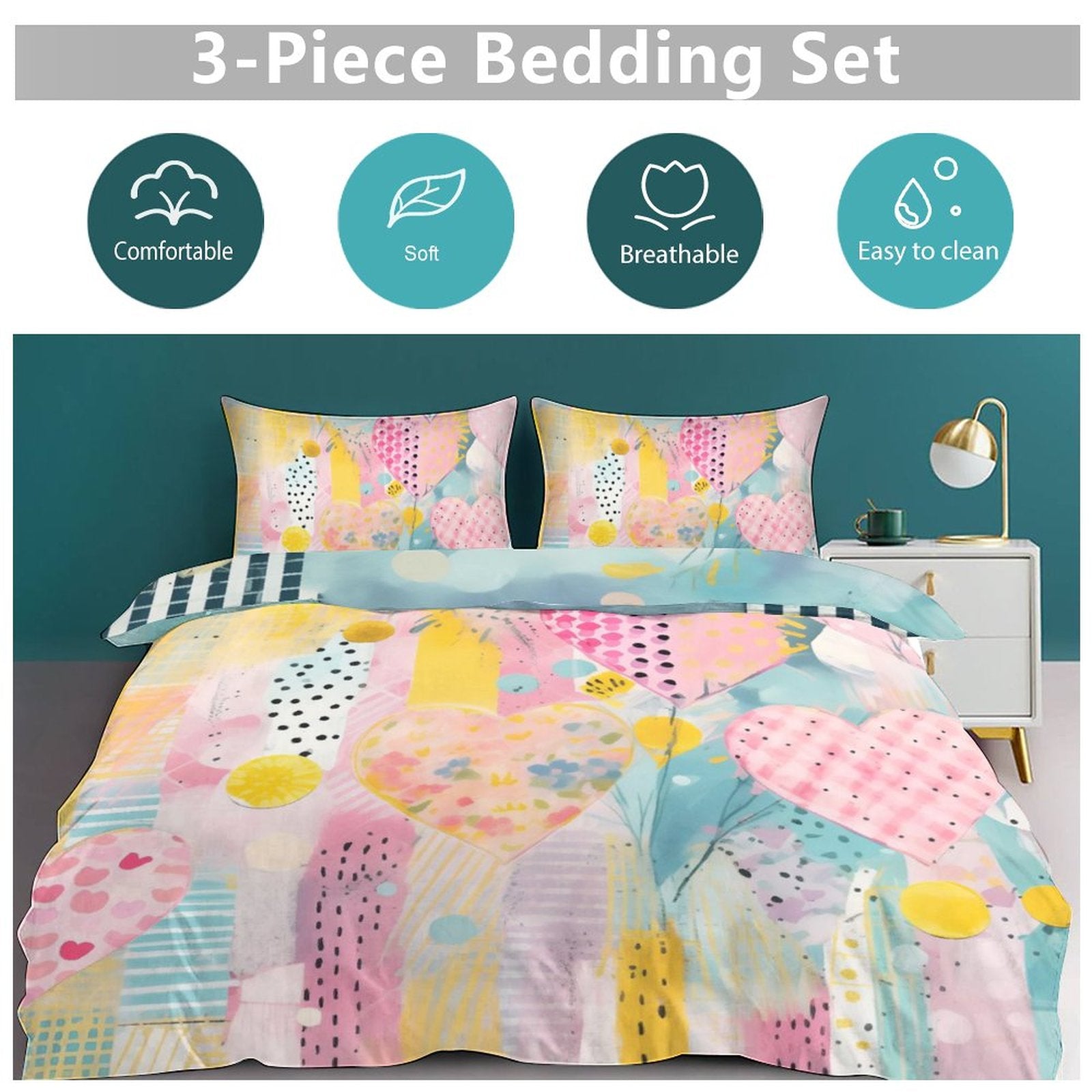 Full 3-Piece Bedding Set-86"×70"/ 218×177cm