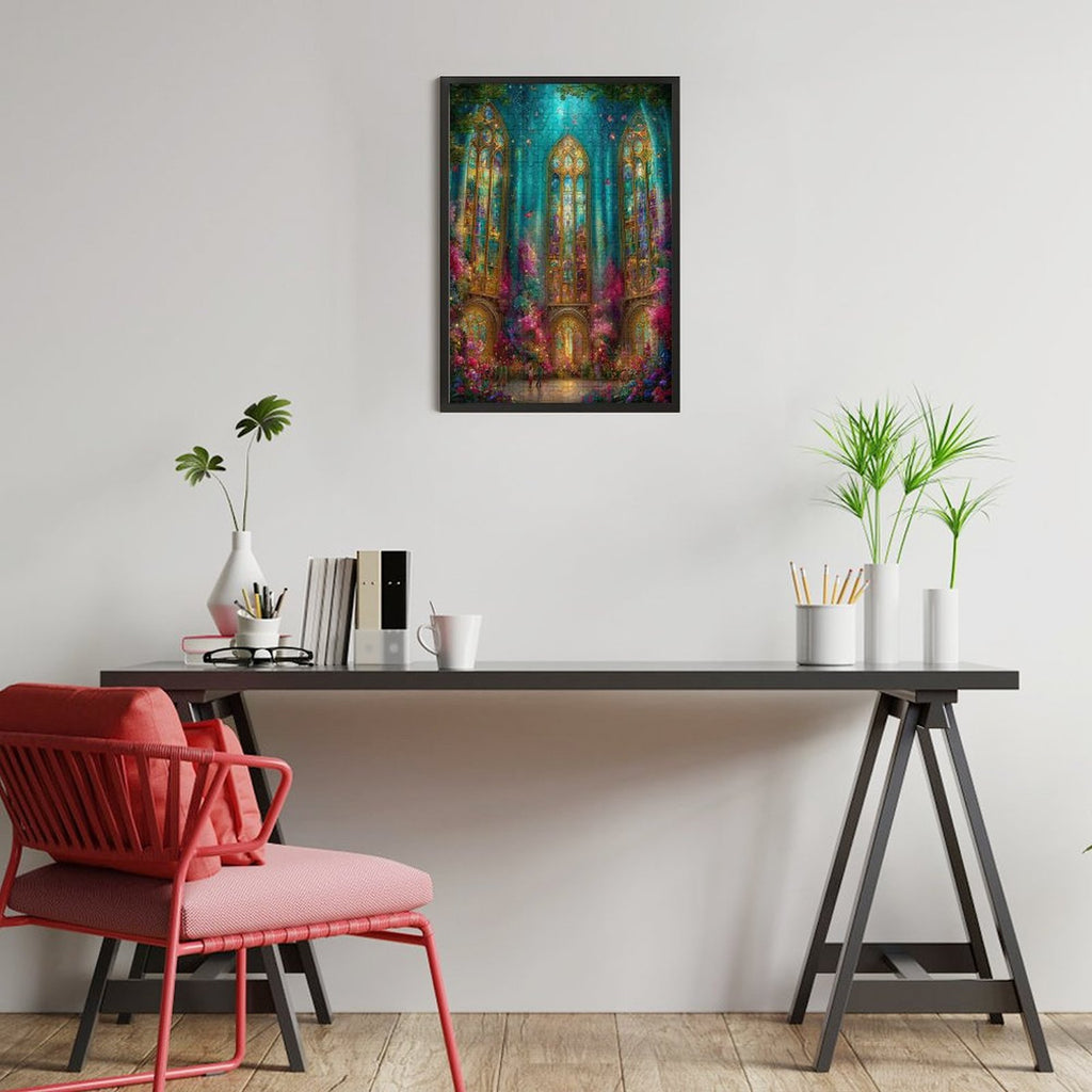 Iridescent stained glass windows Wooden Puzzle