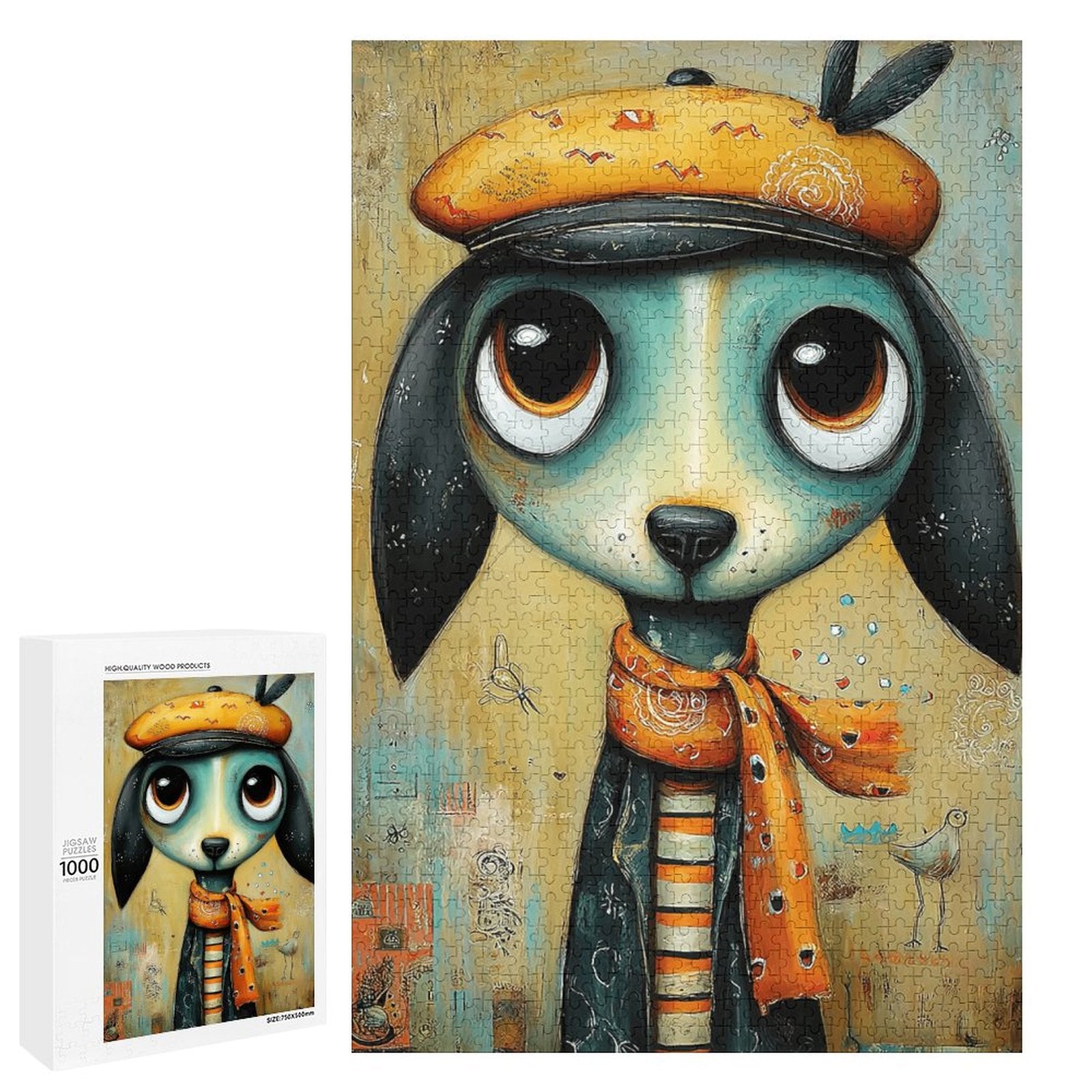 Boho Puppy Wooden Puzzle