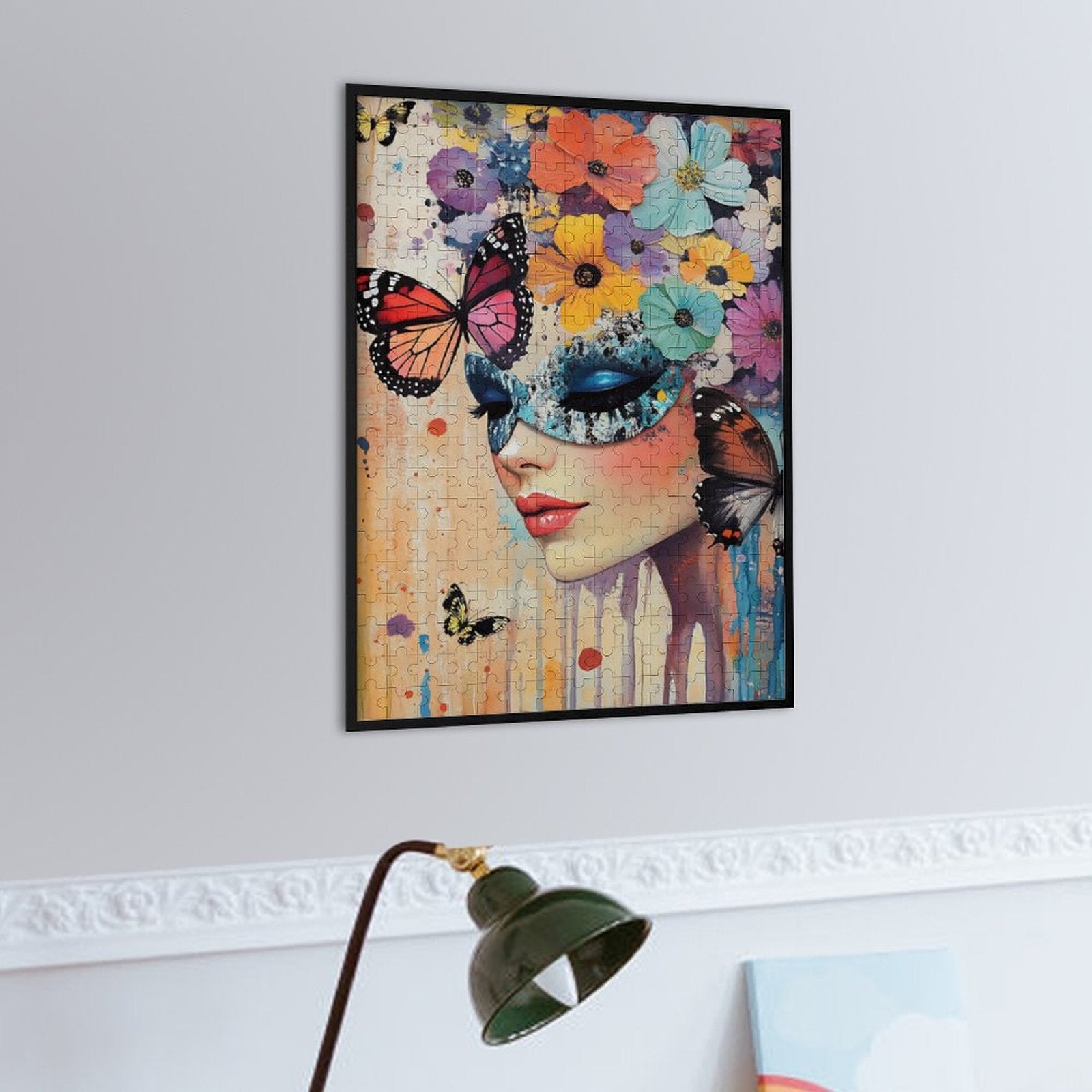Colorful Masked Butterfly Lady Wooden Puzzle