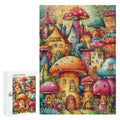 Colorful mushroom houses Wooden Puzzle