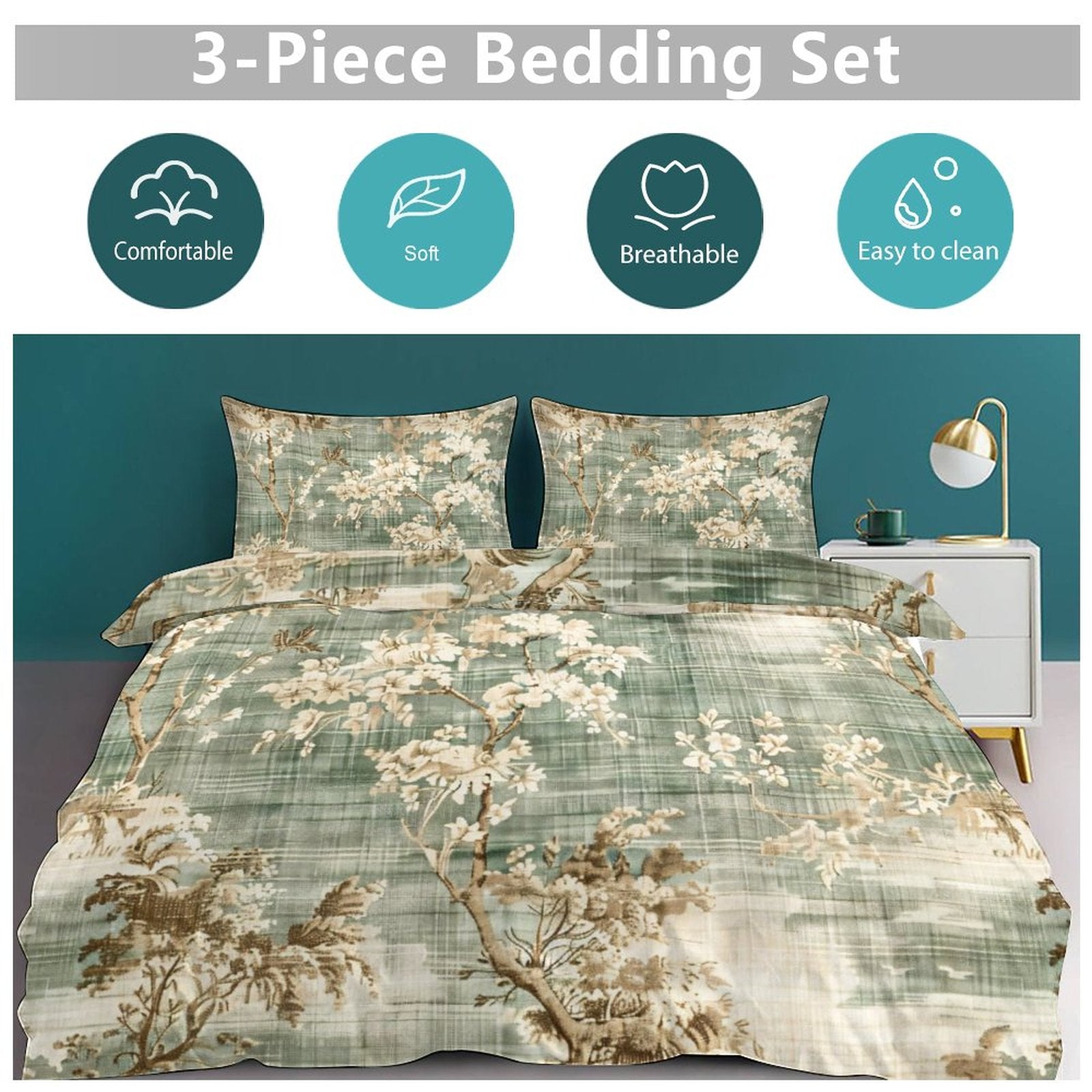 King 3-Piece Bedding Set-102"x90"/ 259x229cm