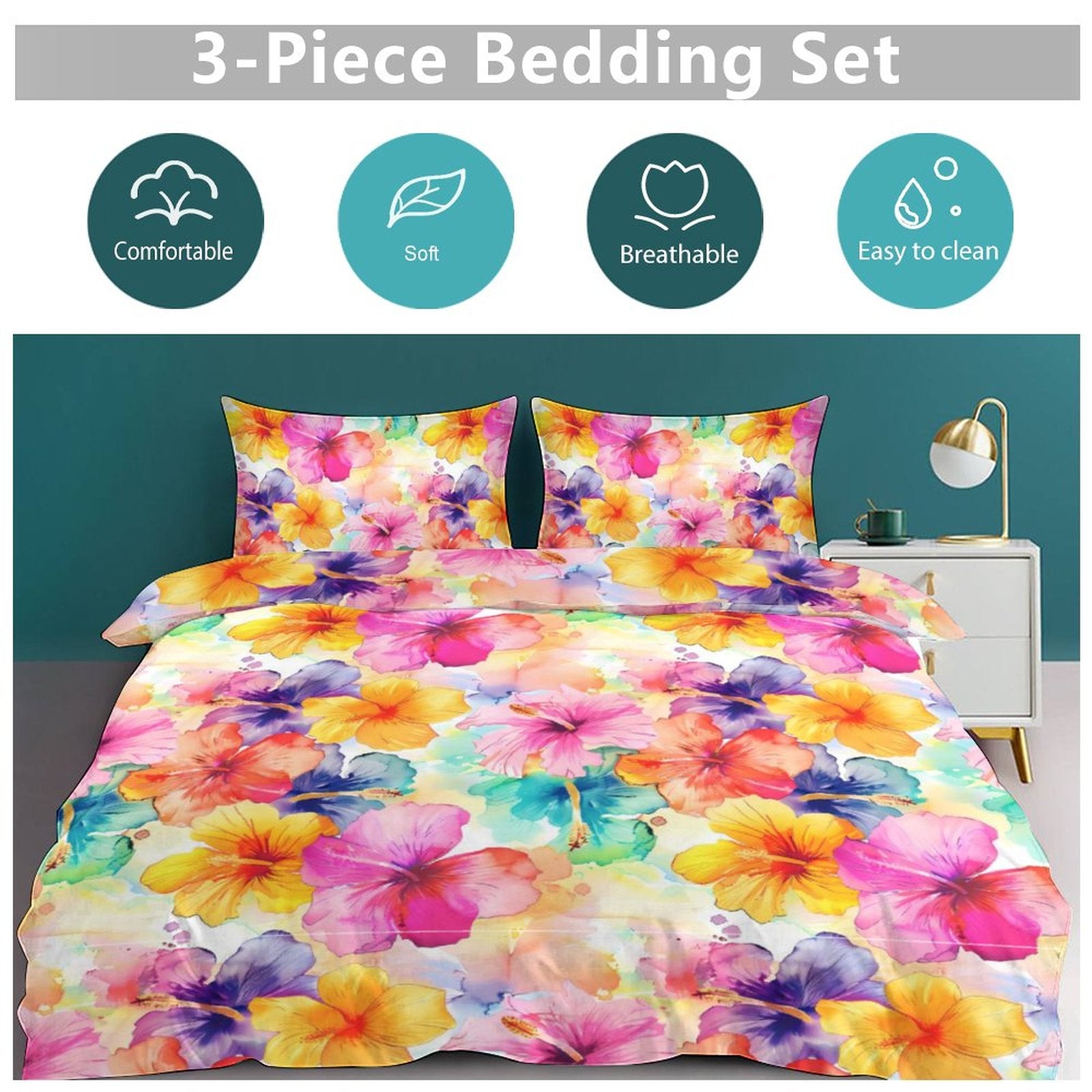 Full 3-Piece Bedding Set-86"×70"/ 218×177cm