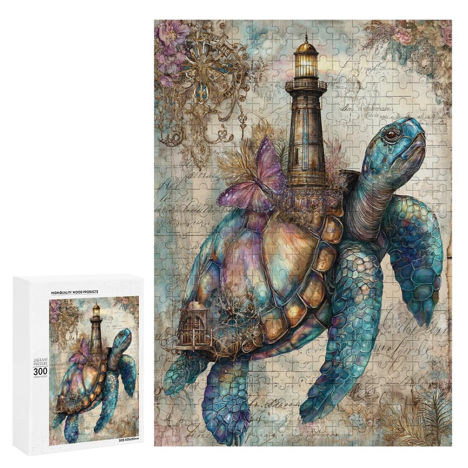 Lighthouse Turtle Wooden Puzzle