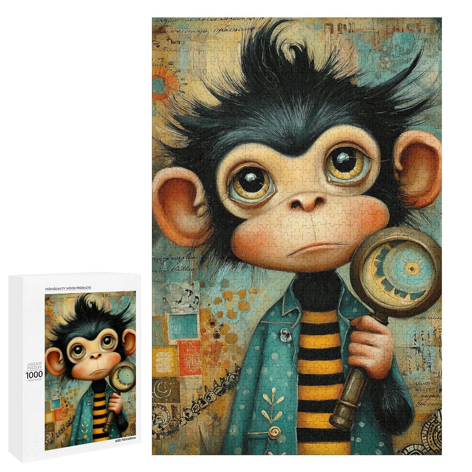 Inspector baby monkey Wooden Puzzle