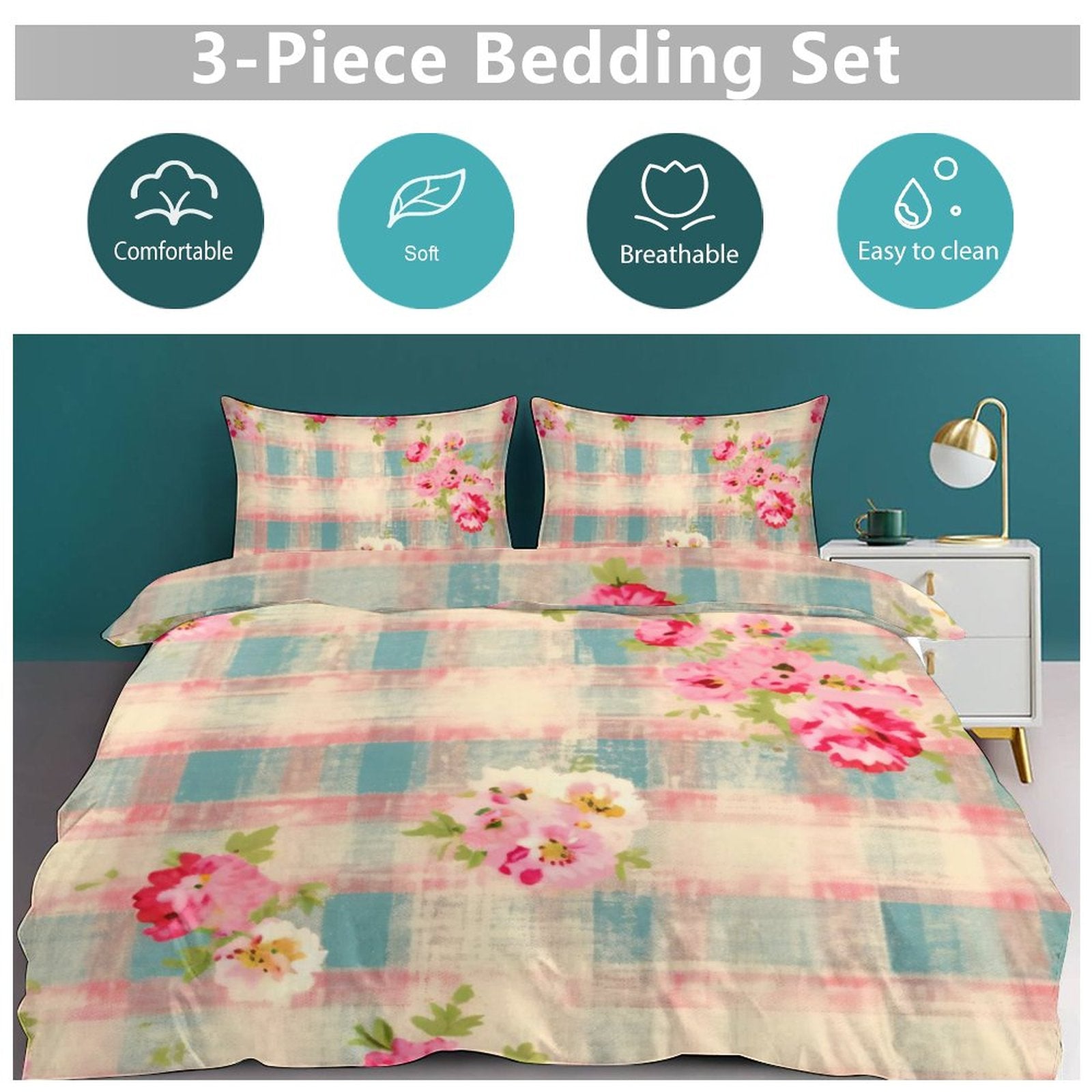 Full 3-Piece Bedding Set-86"×70"/ 218×177cm