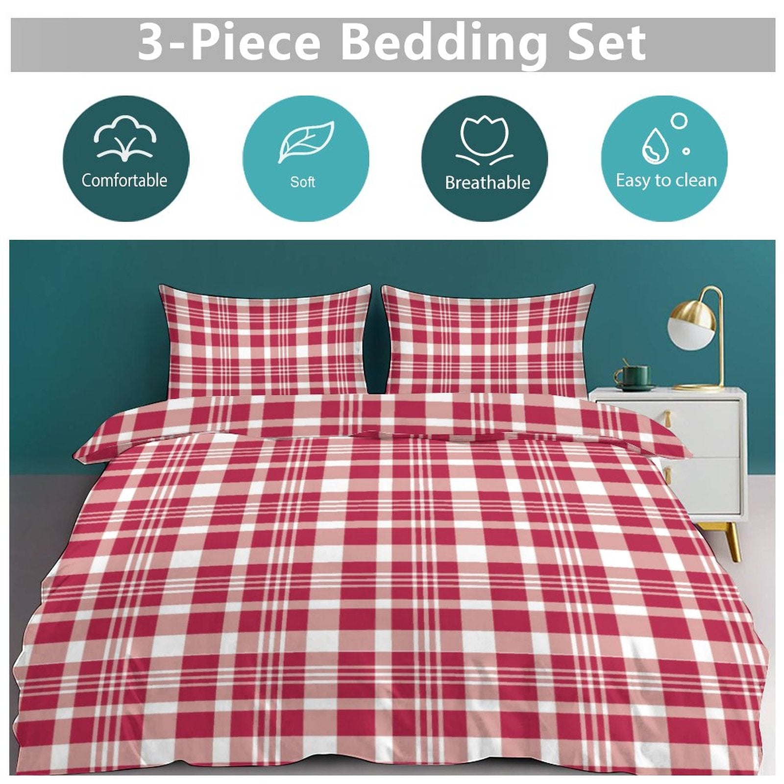 Full 3-Piece Bedding Set-86"×70"/ 218×177cm