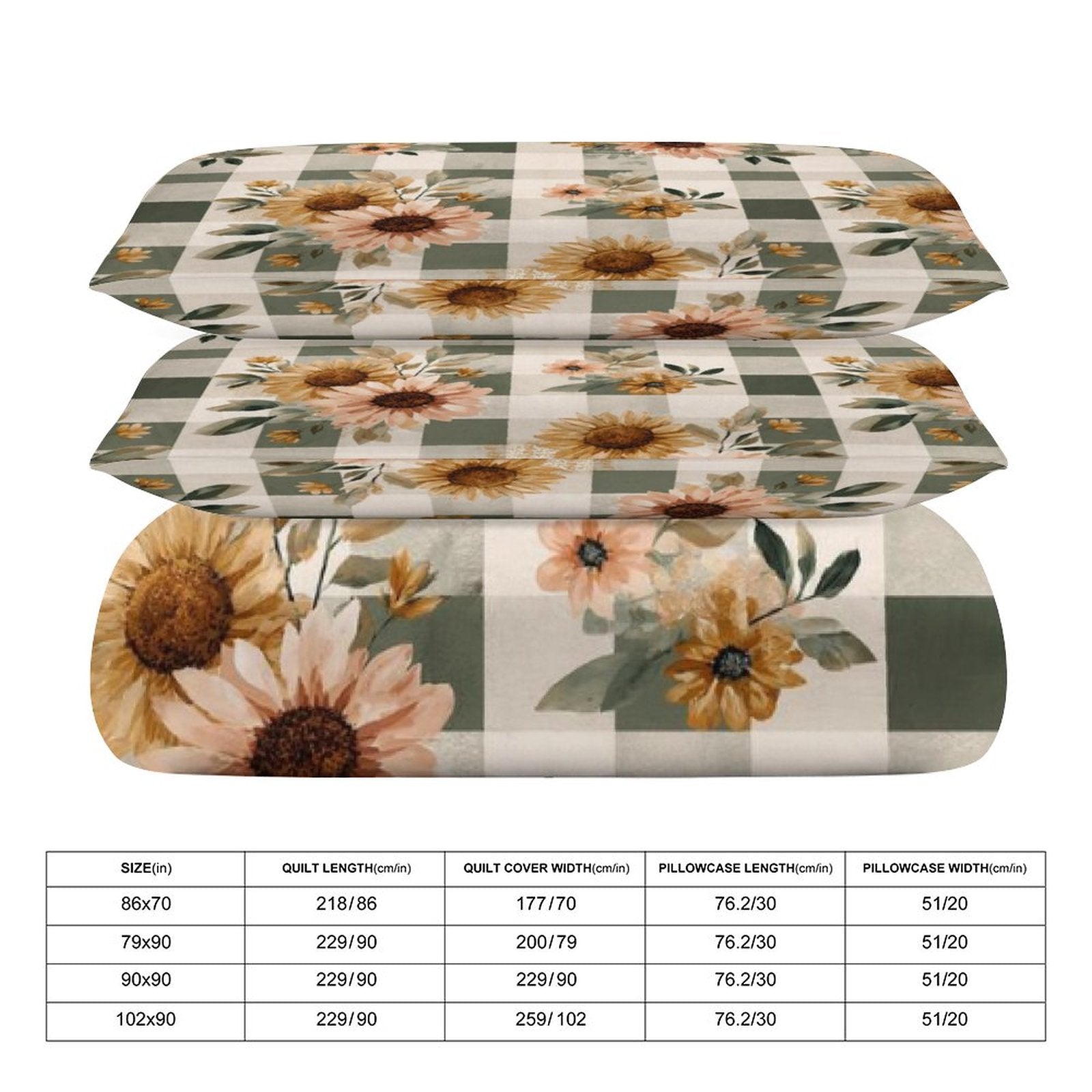 Full 3-Piece Bedding Set-86"×70"/ 218×177cm