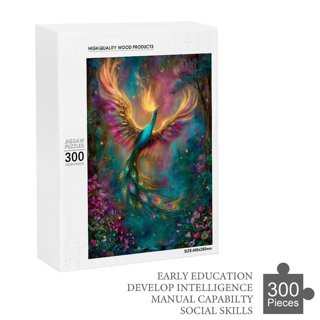 Iridescent peacock Wooden Puzzle