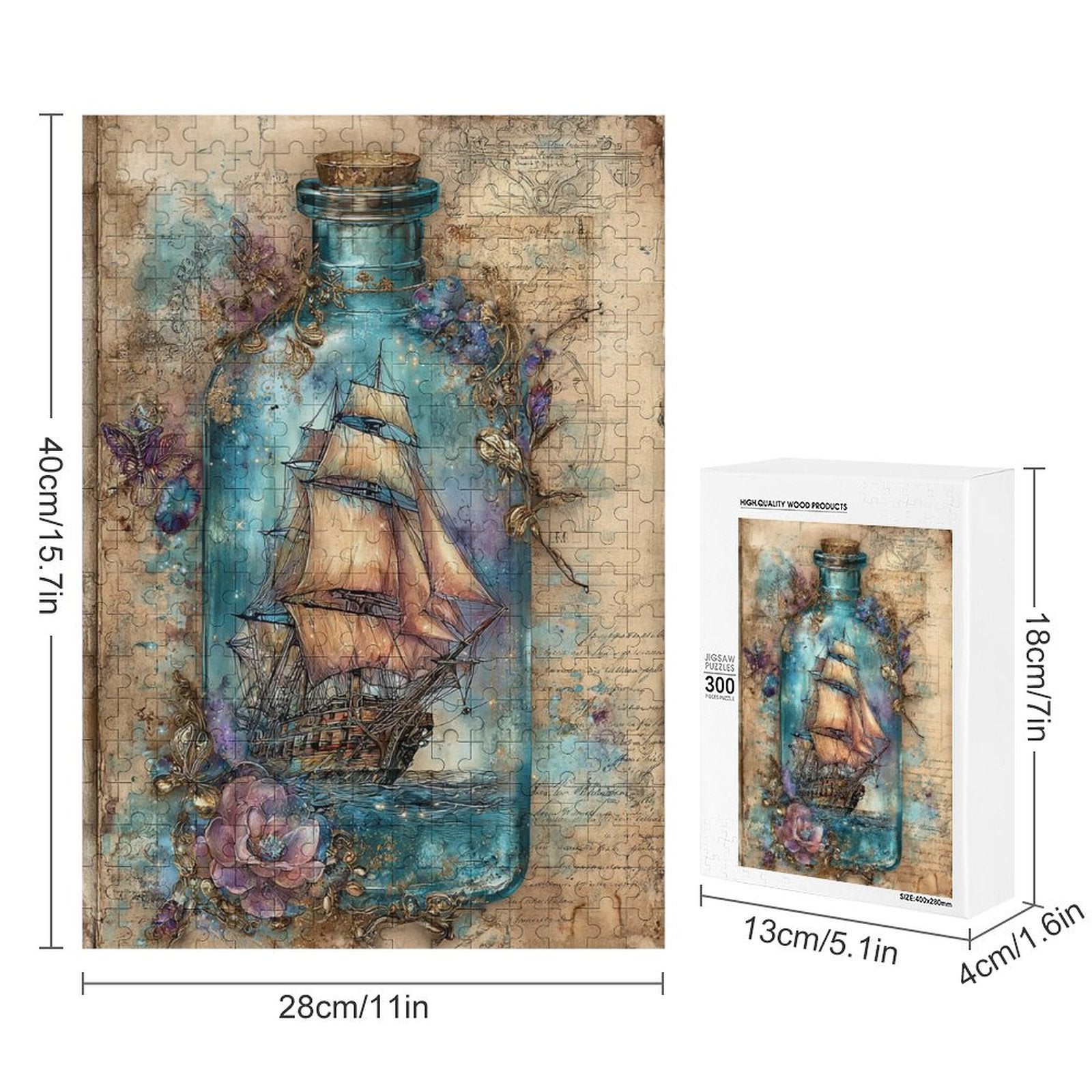 Ship in a Bottle Wooden Puzzle