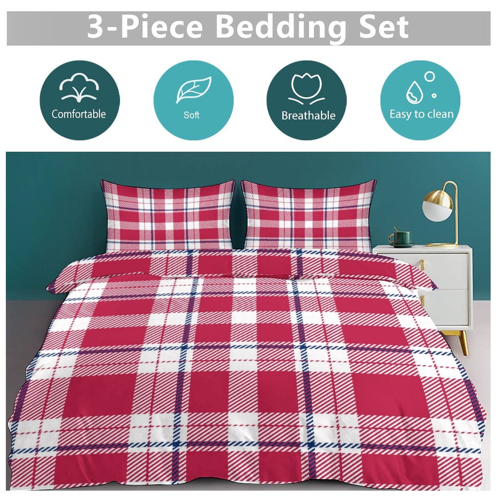 Full 3-Piece Bedding Set-86"×70"/ 218×177cm