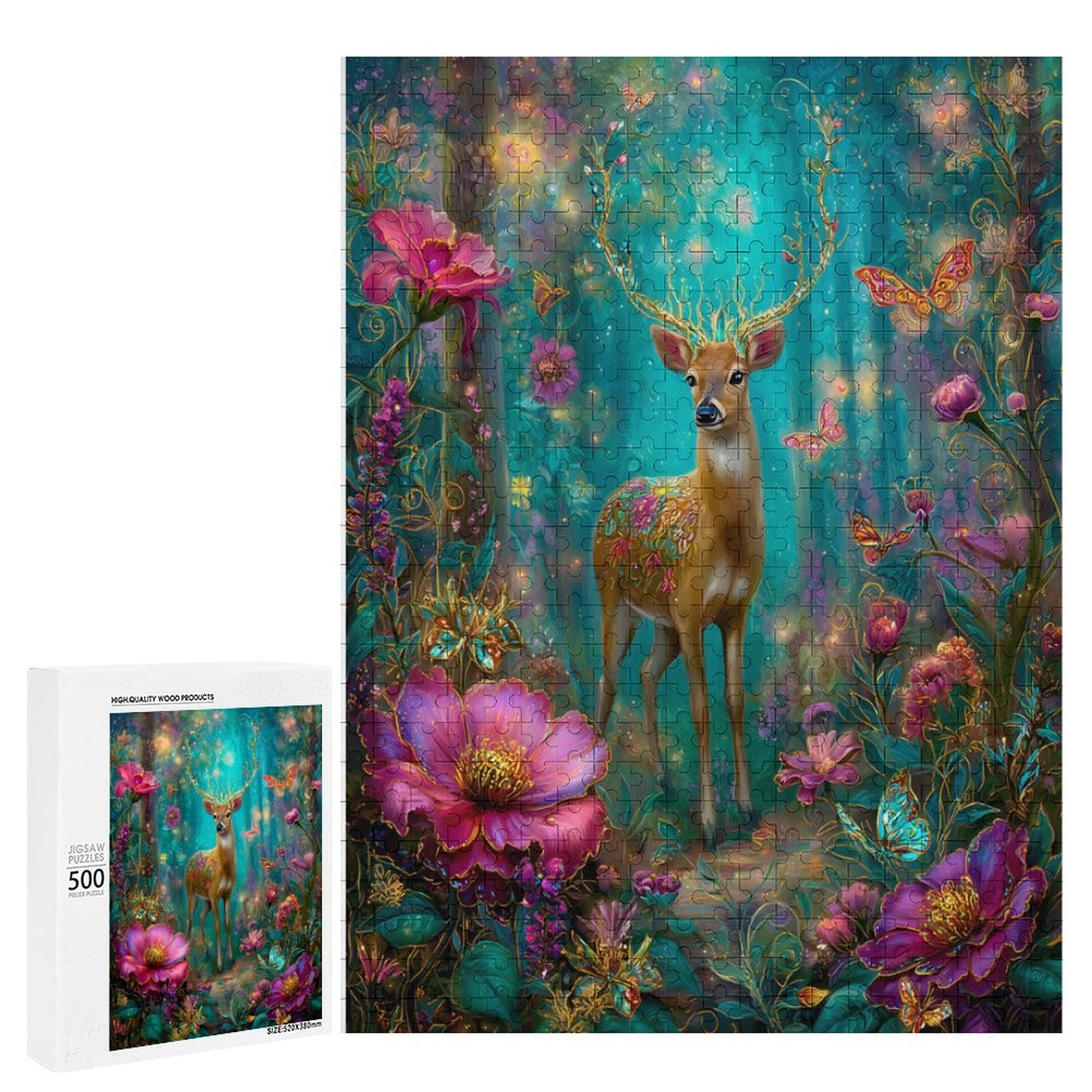 Iridescent deer Wooden Puzzle