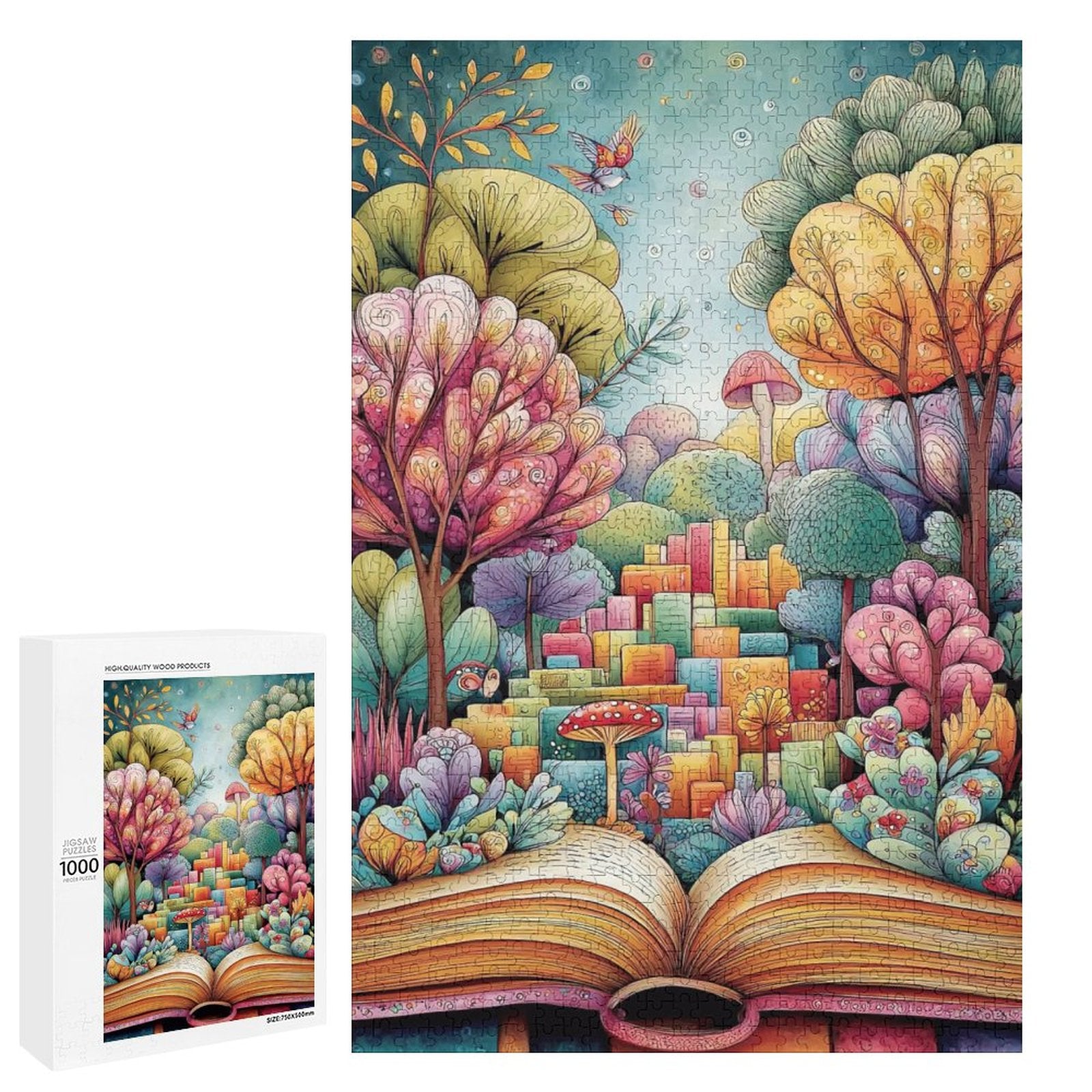 Colorful Books Wooden Puzzle