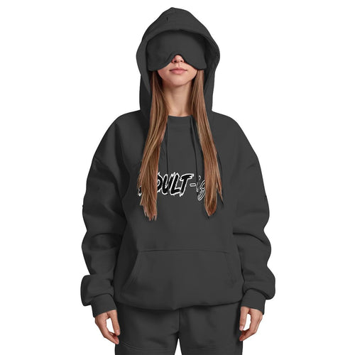 Adult-ish Women's Travel Nap Hoodie with Built-in Eye Mask