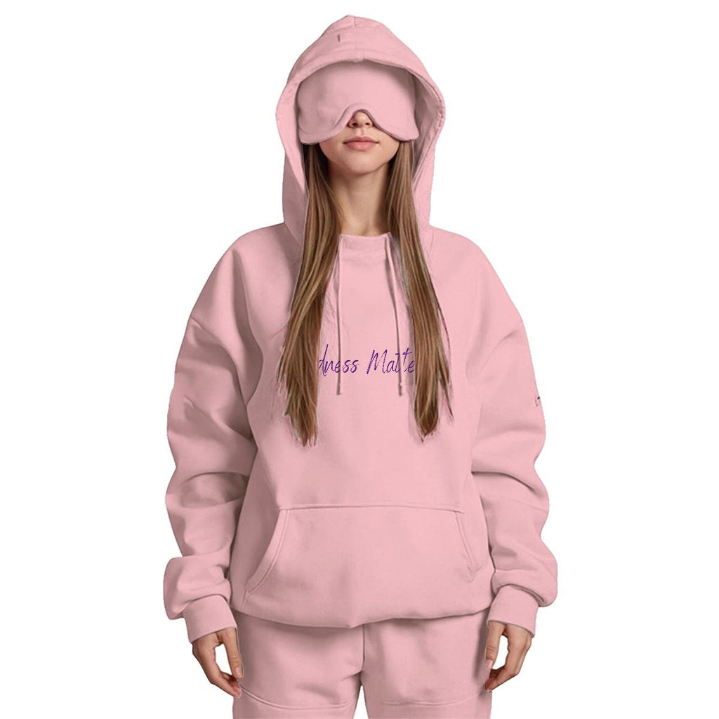 Kindness Matters Women's Travel Nap Hoodie with Built-in Eye Mask
