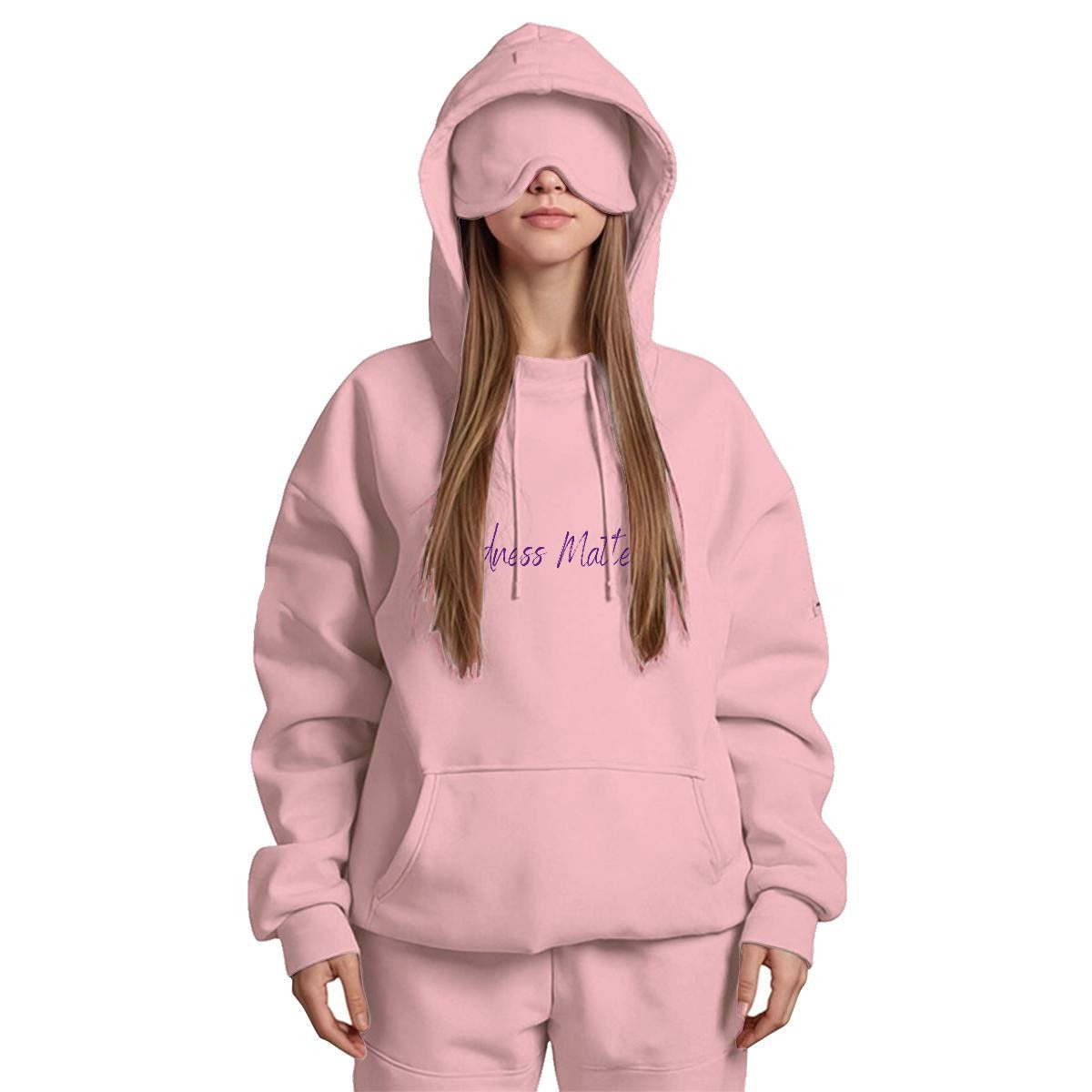 Kindness Matters Women's Travel Nap Hoodie with Built-in Eye Mask