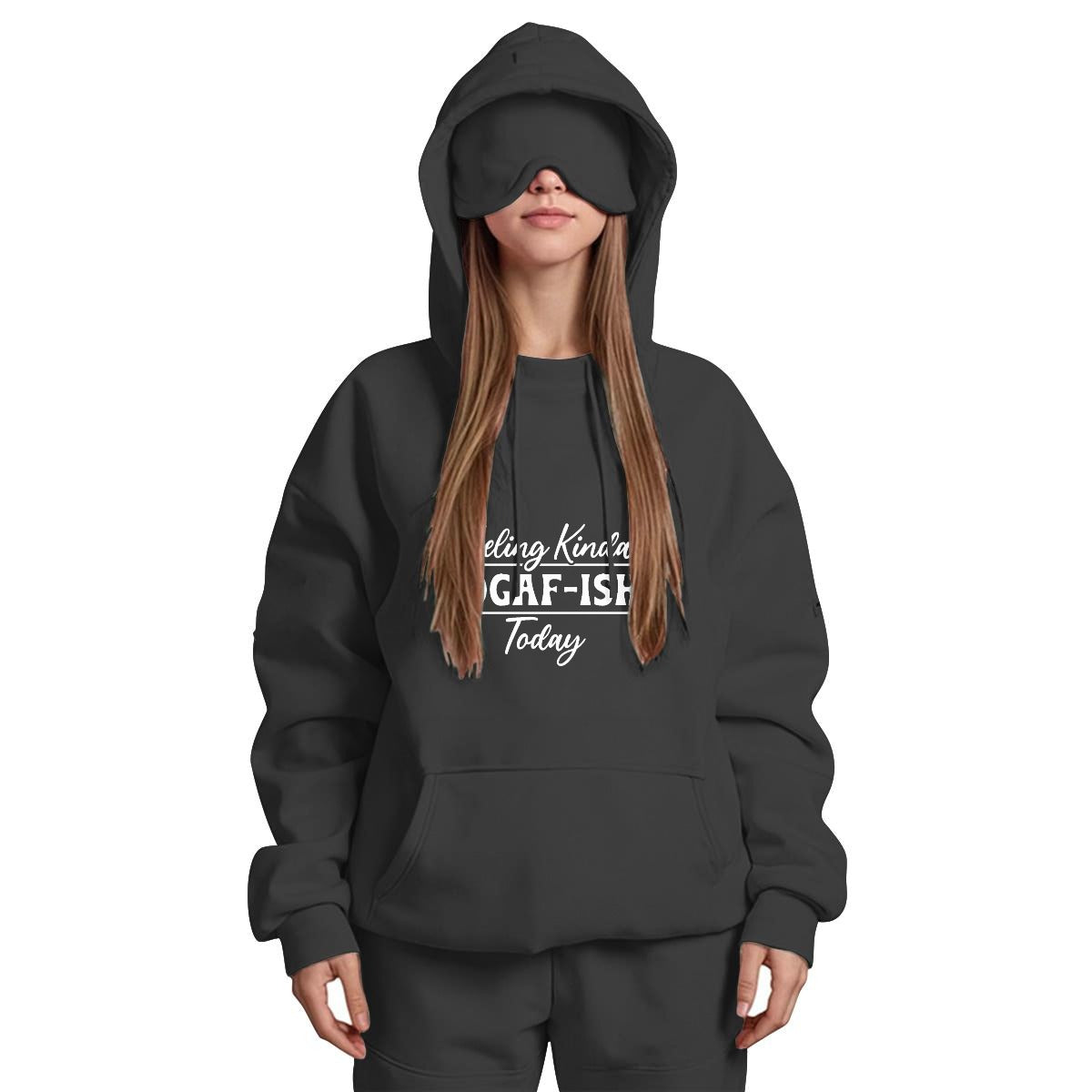 Feeling IDGAF-ish Women's Travel Nap Hoodie with Built-in Eye Mask