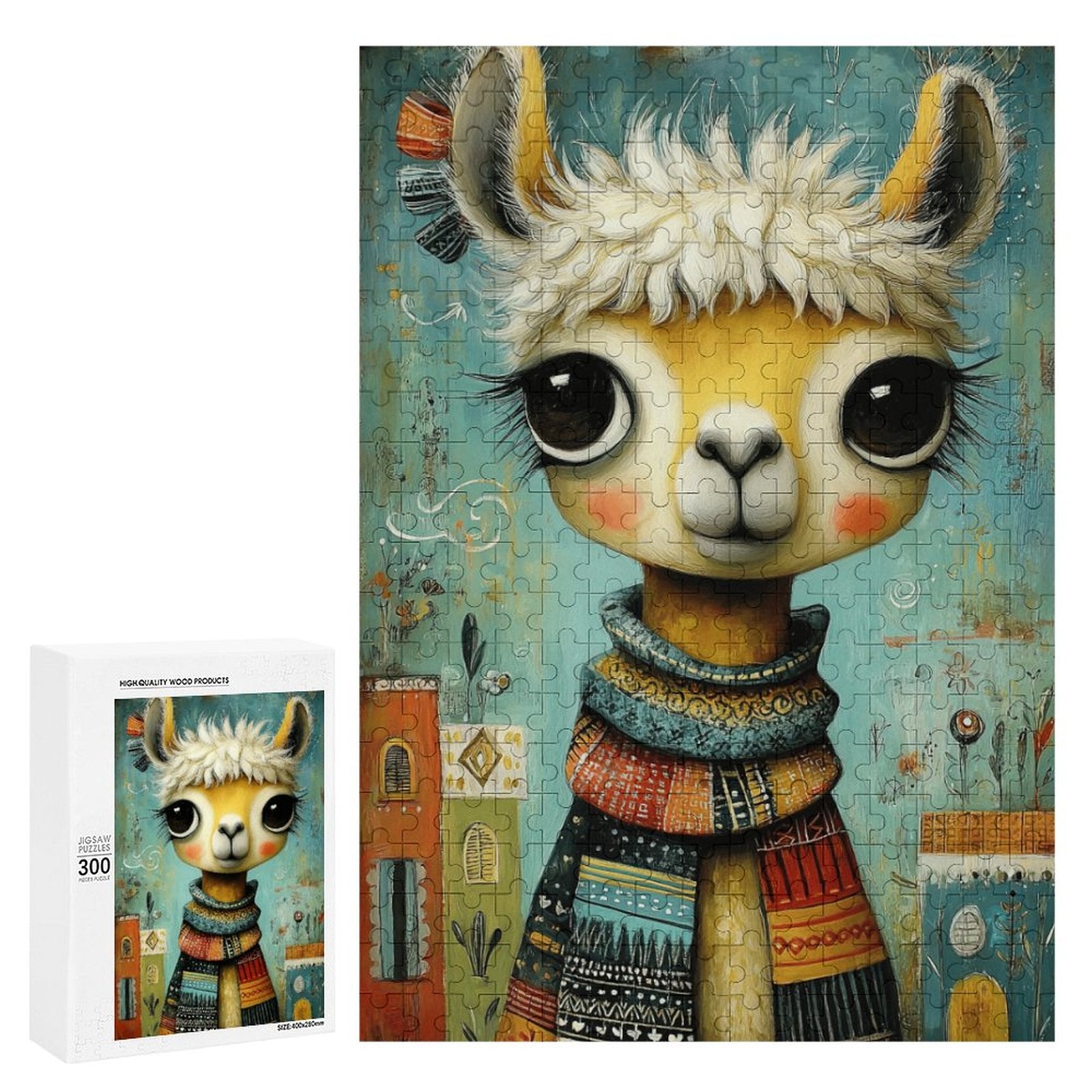 Boho Alpaca Wooden Puzzle