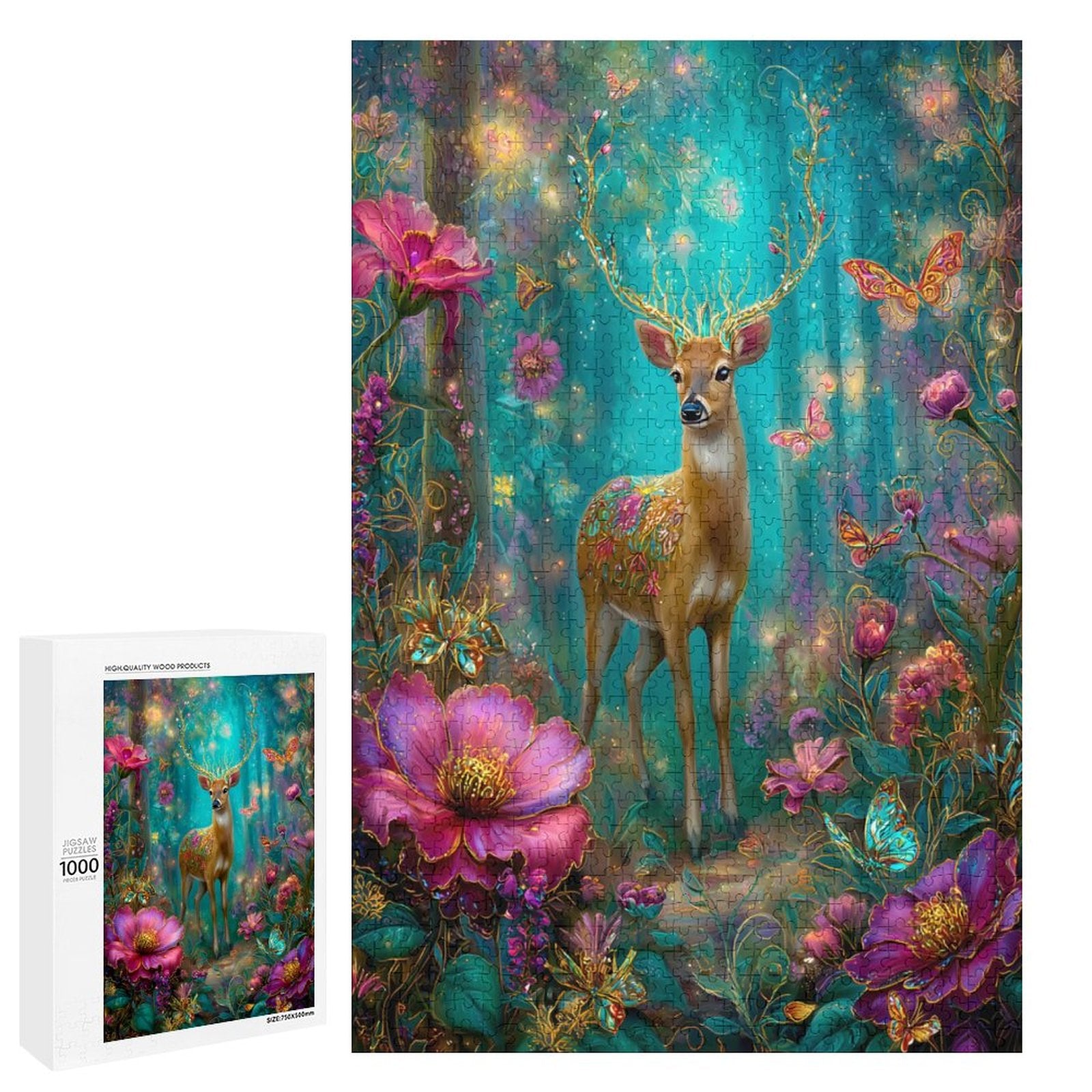 Iridescent deer Wooden Puzzle