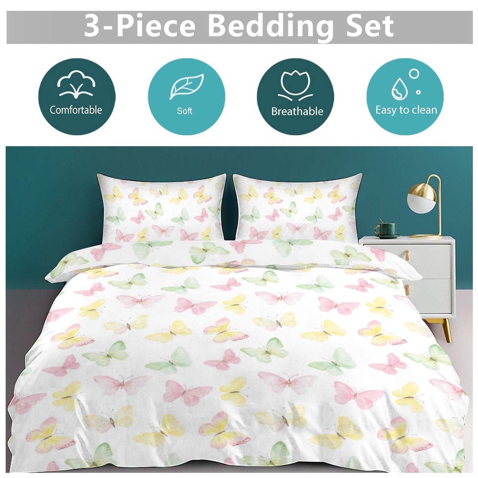 Full 3-Piece Bedding Set-86"×70"/ 218×177cm