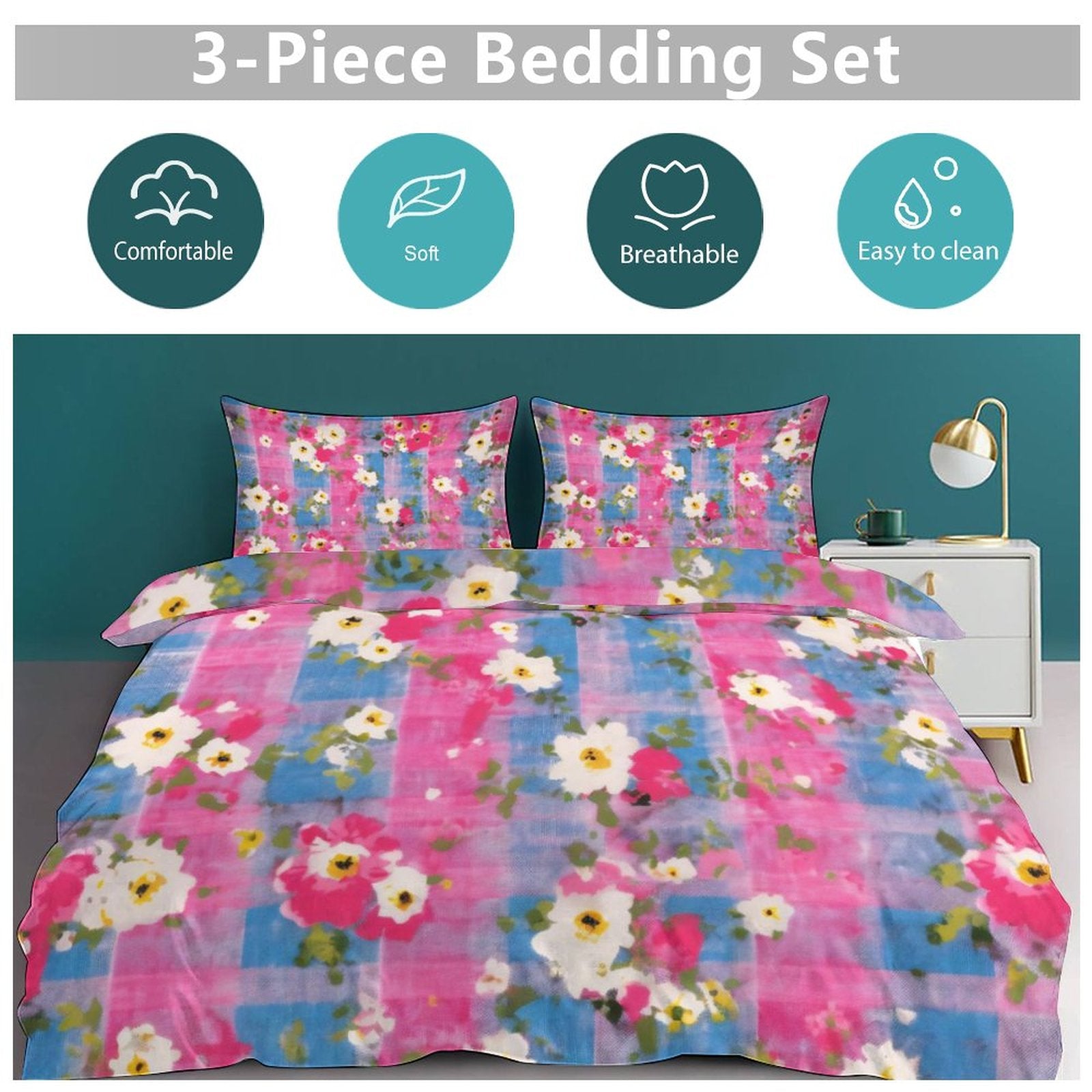 King 3-Piece Bedding Set-102"x90"/ 259x229cm