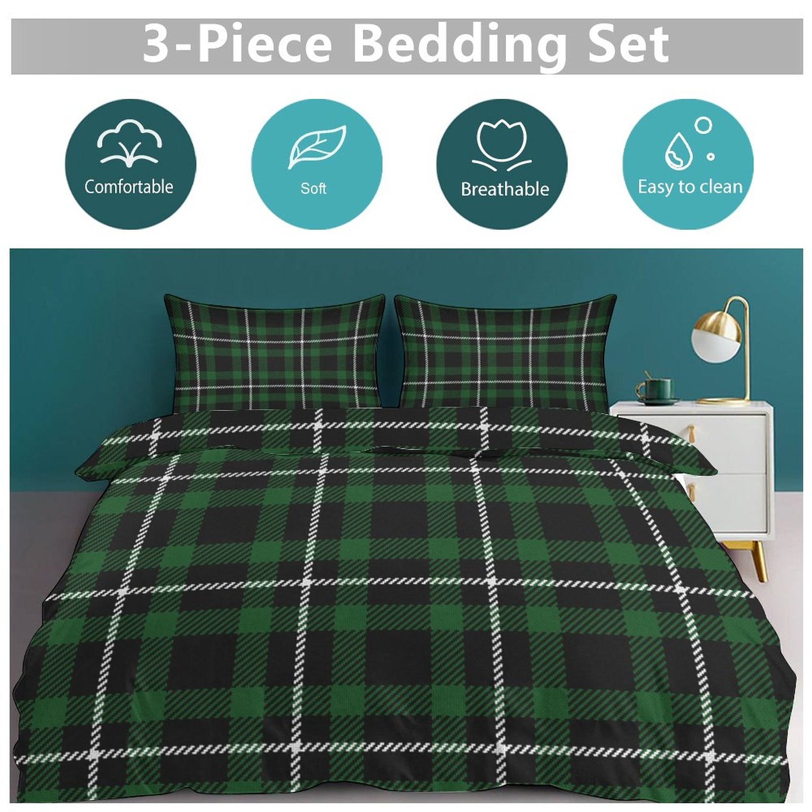 King 3-Piece Bedding Set-102"x90"/ 259x229cm