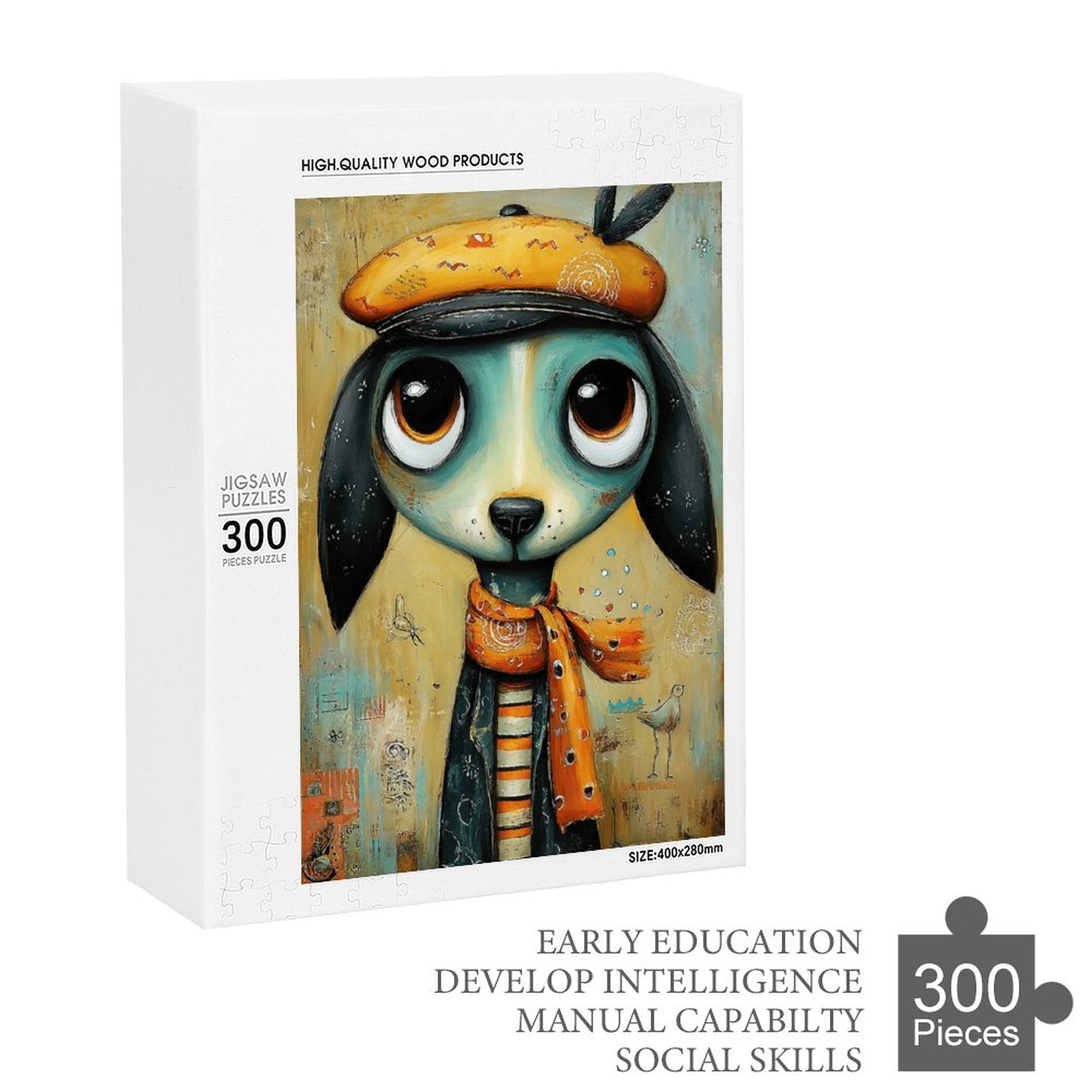 Boho Puppy Wooden Puzzle