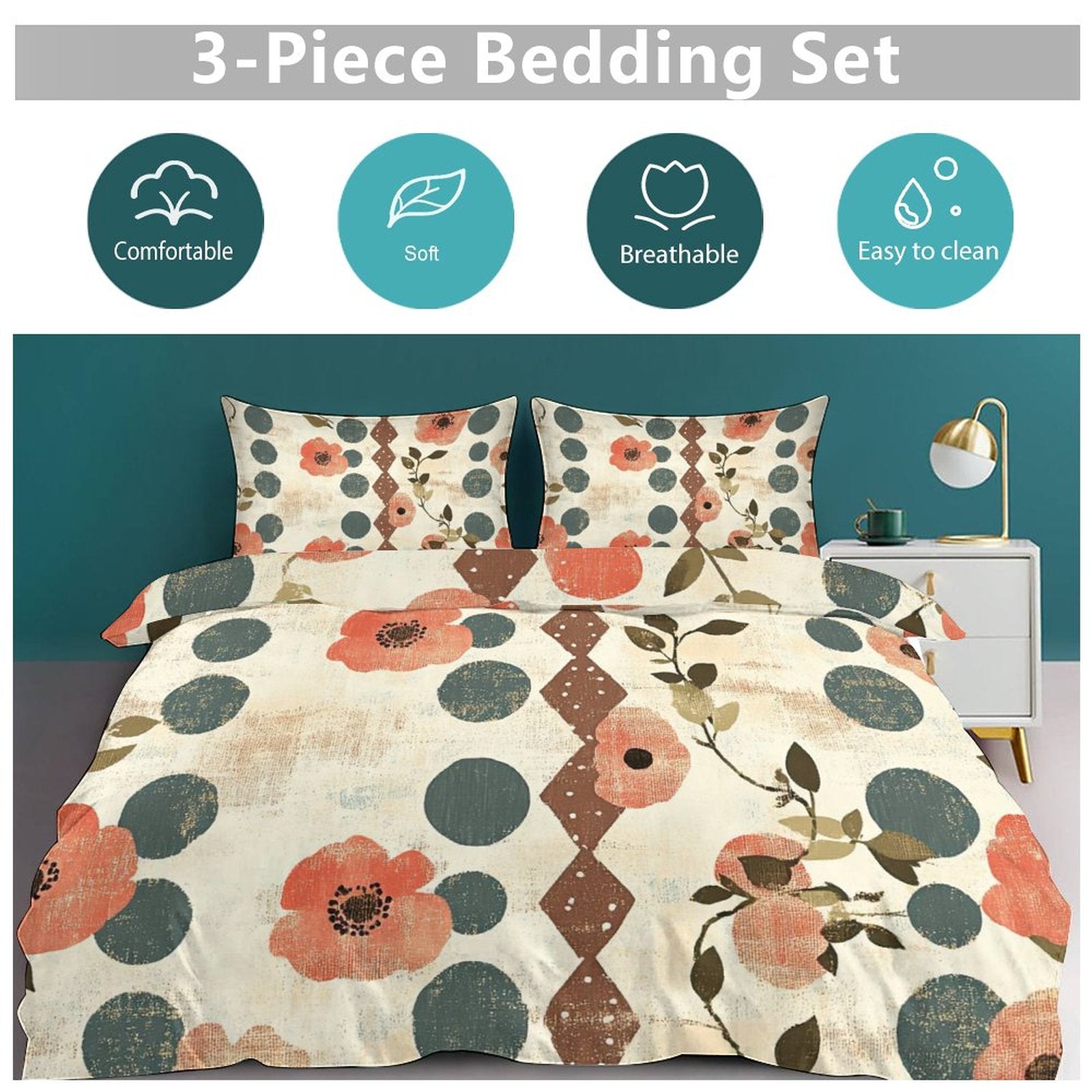 King 3-Piece Bedding Set-102"x90"/ 259x229cm