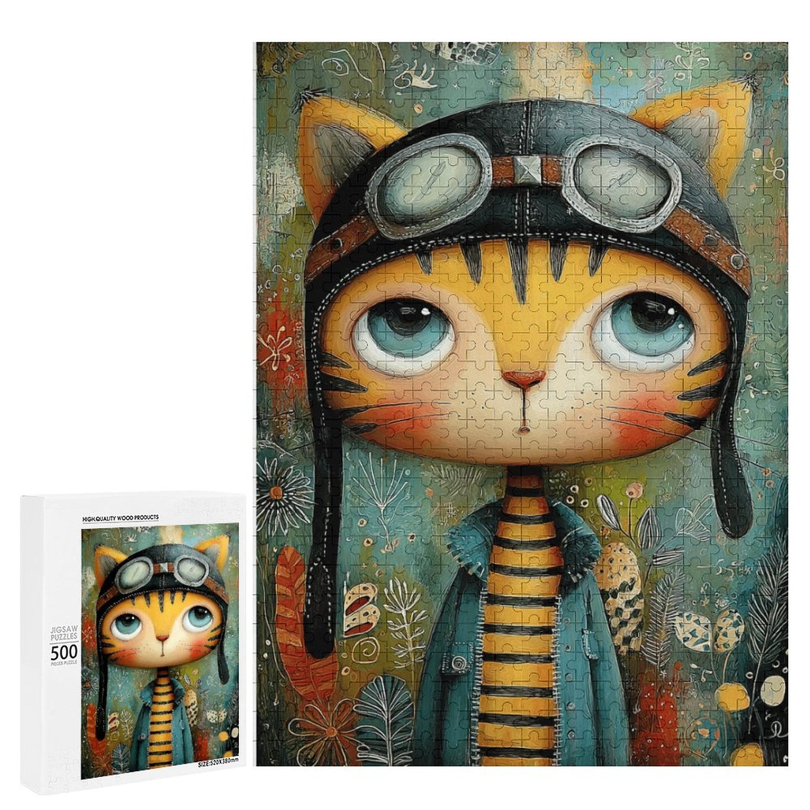 Cat Pilot Wooden Puzzle