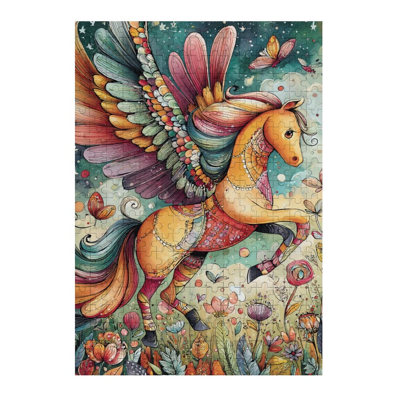 Colorful Pegasus Wooden Puzzle
