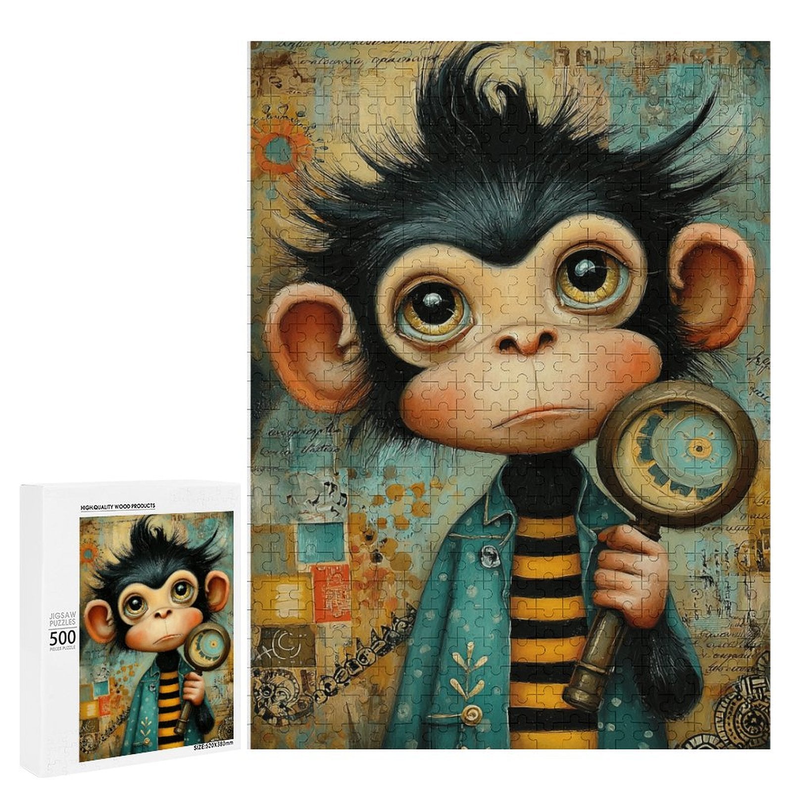 Inspector baby monkey Wooden Puzzle