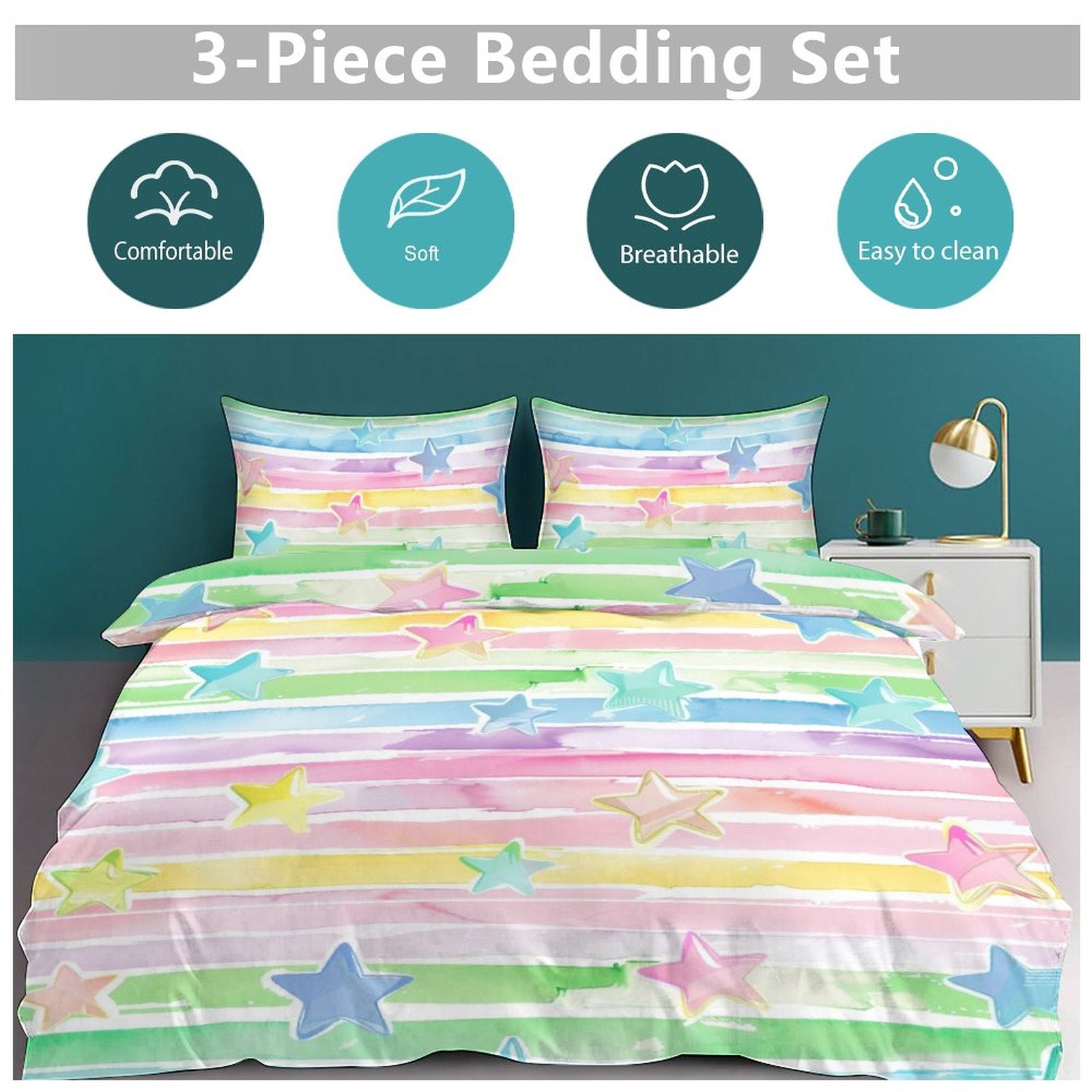 Full 3-Piece Bedding Set-86"×70"/ 218×177cm