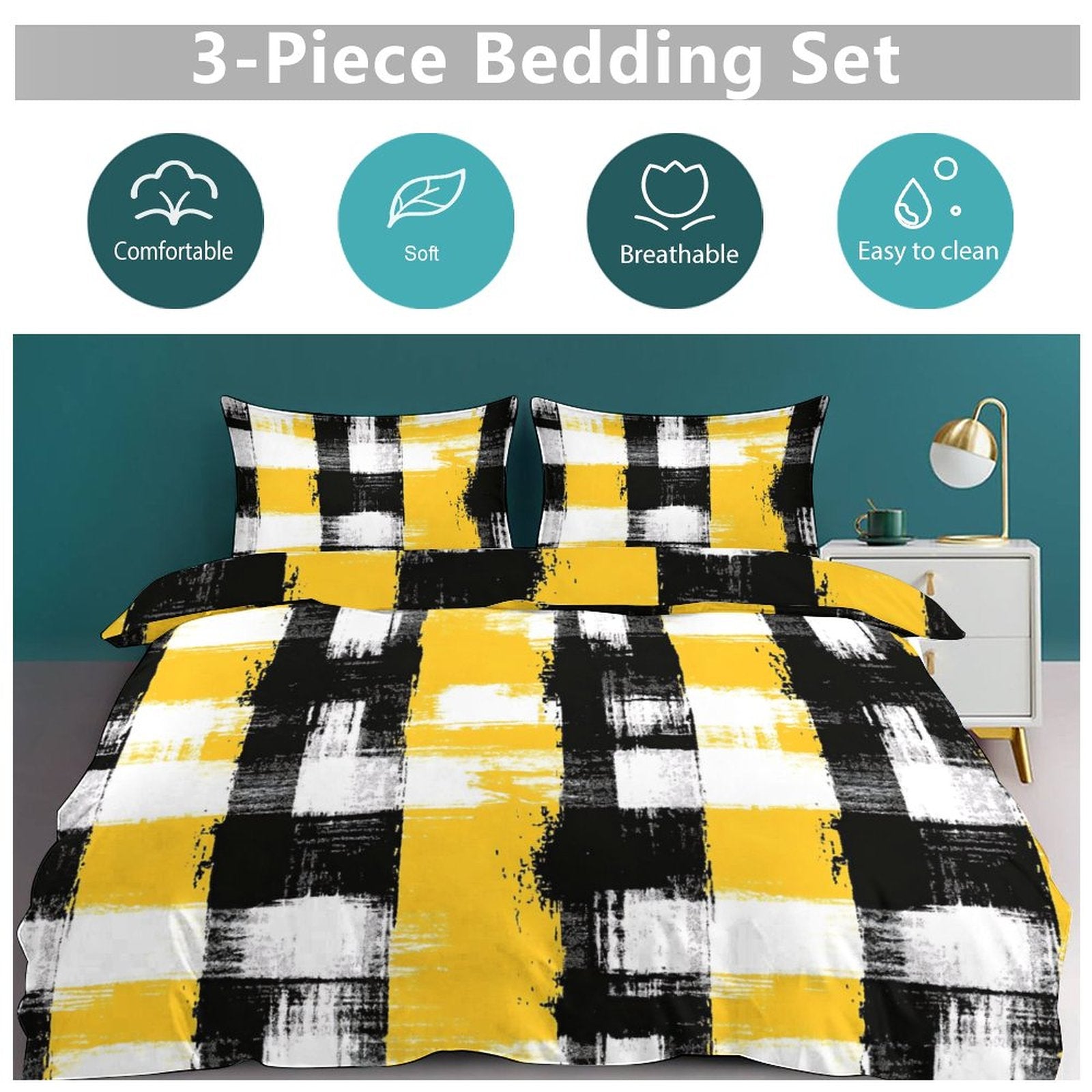 King 3-Piece Bedding Set-102"x90"/ 259x229cm